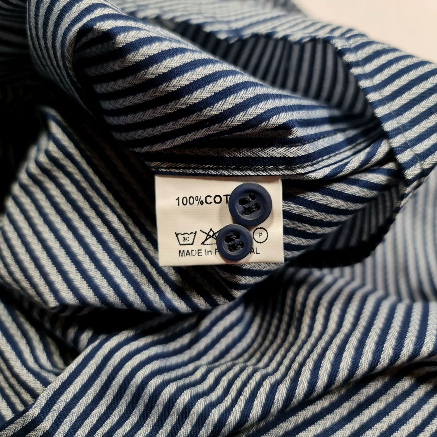Vintage Jonathon Charles Mens Shirt Striped Button-Down 3XL Blue Long Sleeve Cotton Jersey Button-Up Mens Size US XXL / EU 58 / 5 - 5 Thumbnail