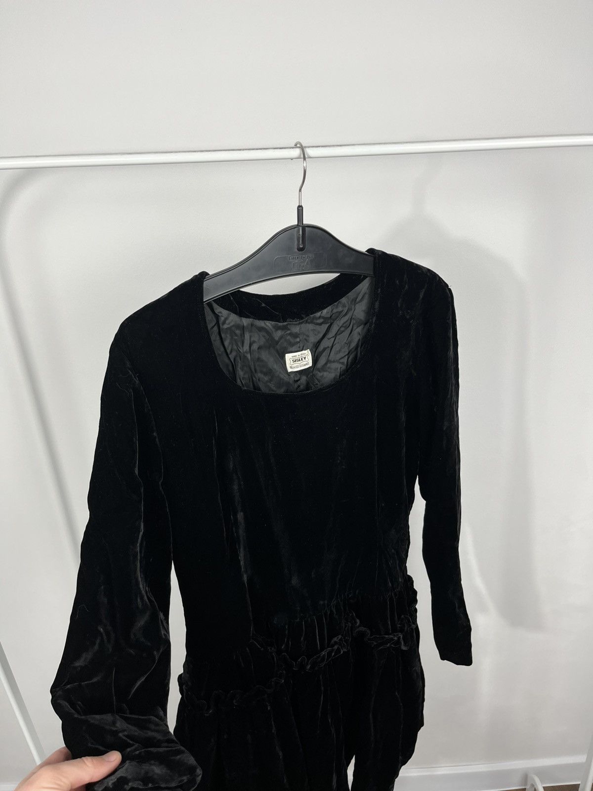 Sisley Vintage Sisley Velvet Mini Dress Made in Italy Ruffle Hem Size M / US 6-8 / IT 42-44 - 5 Thumbnail