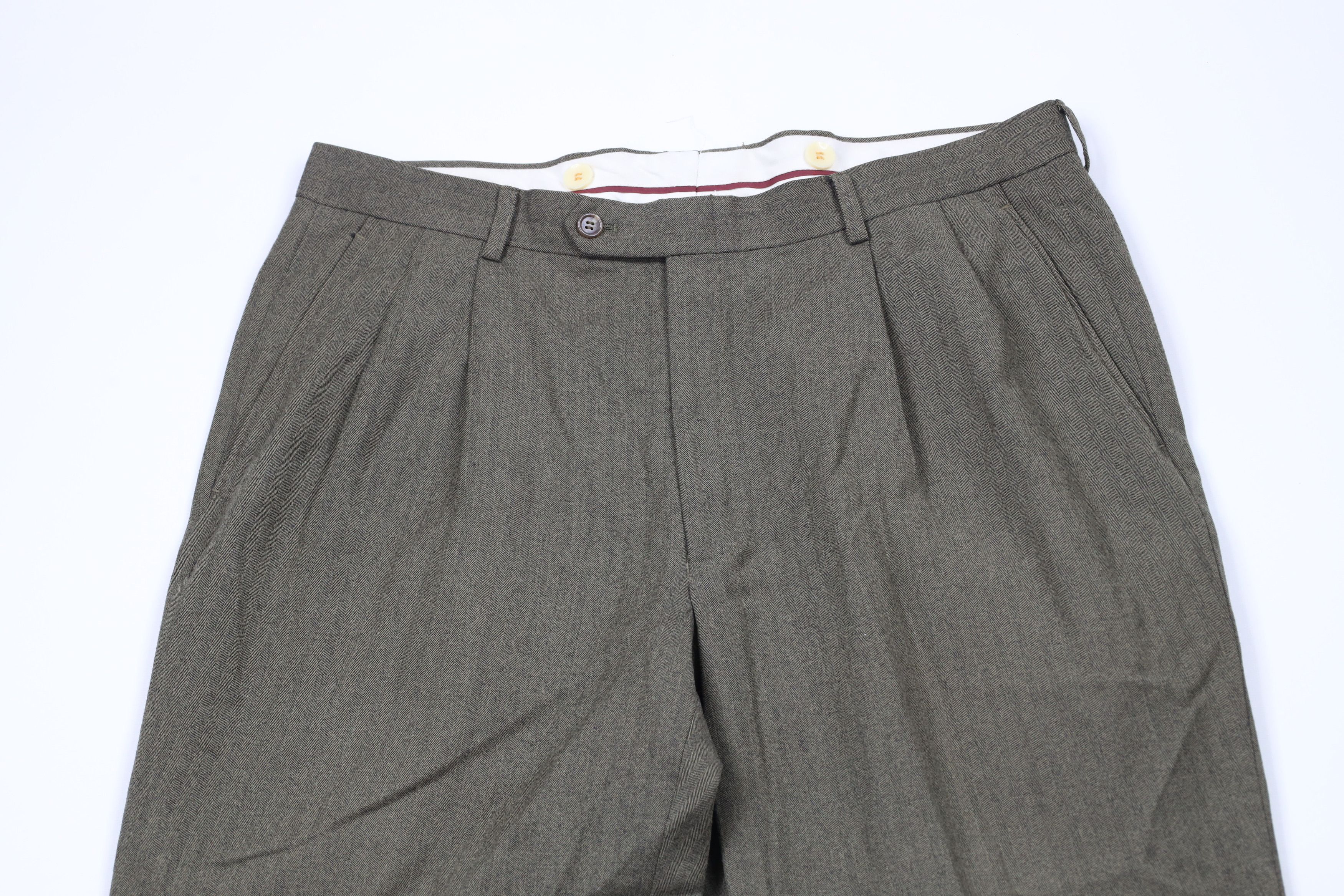 Vintage Vintage 90s Streetwear Herringbone Wide Leg Chino Pants Size US 36 / EU 52 - 2 Thumbnail