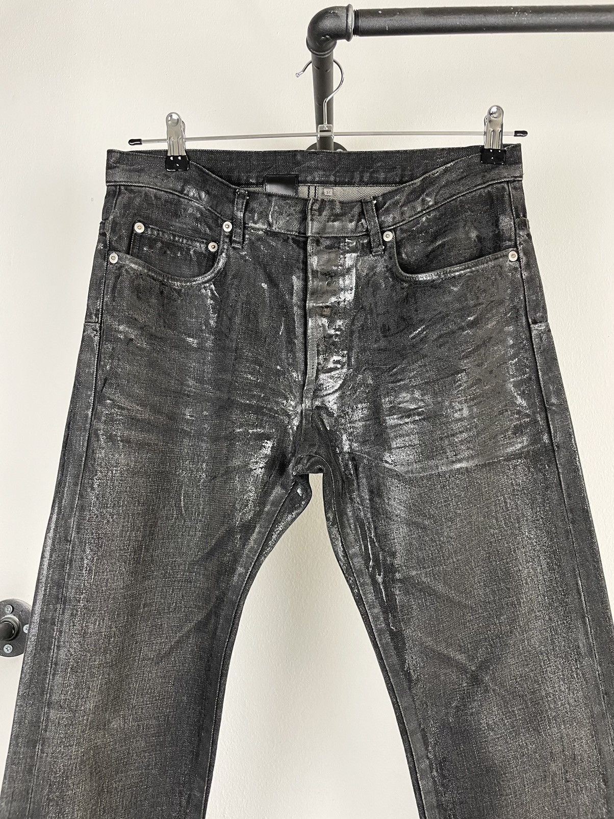 Dior AW2003 waxed luster clawmark hedi Slimane coated jeans denim | Grailed