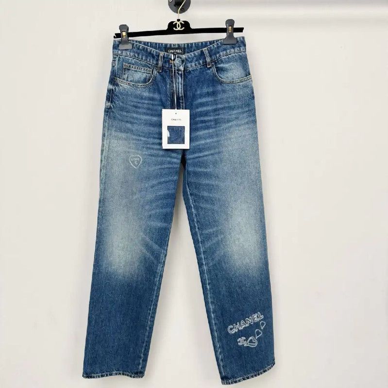 Chanel Chanel Blue Denim Jeans for Women 0089 Size 23" - 1 Thumbnail