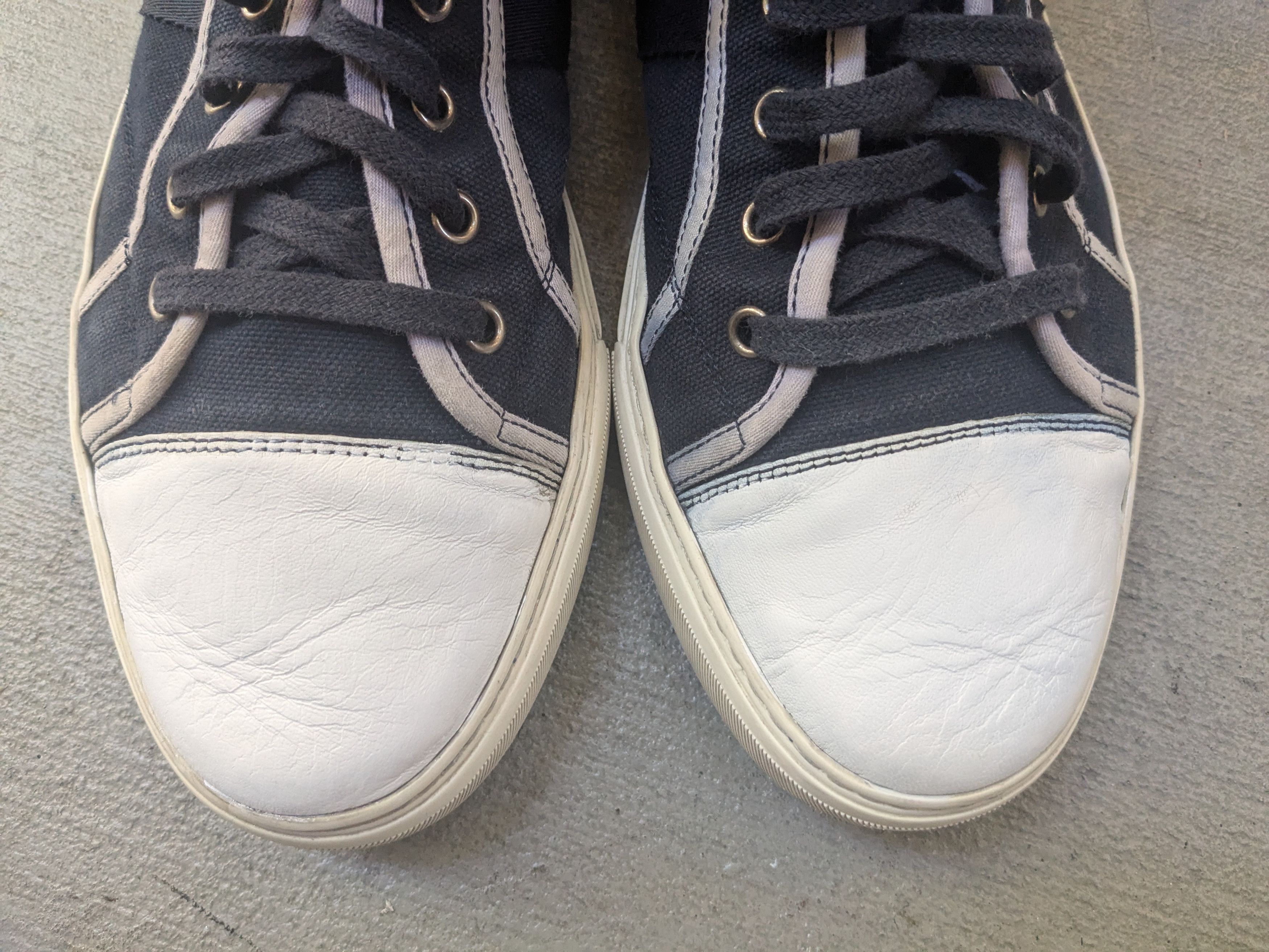 Gucci Gucci Sneakers Navy Blue 9.5 Canvas High Top Leather Size US 9.5 / EU 42-43 - 6 Thumbnail