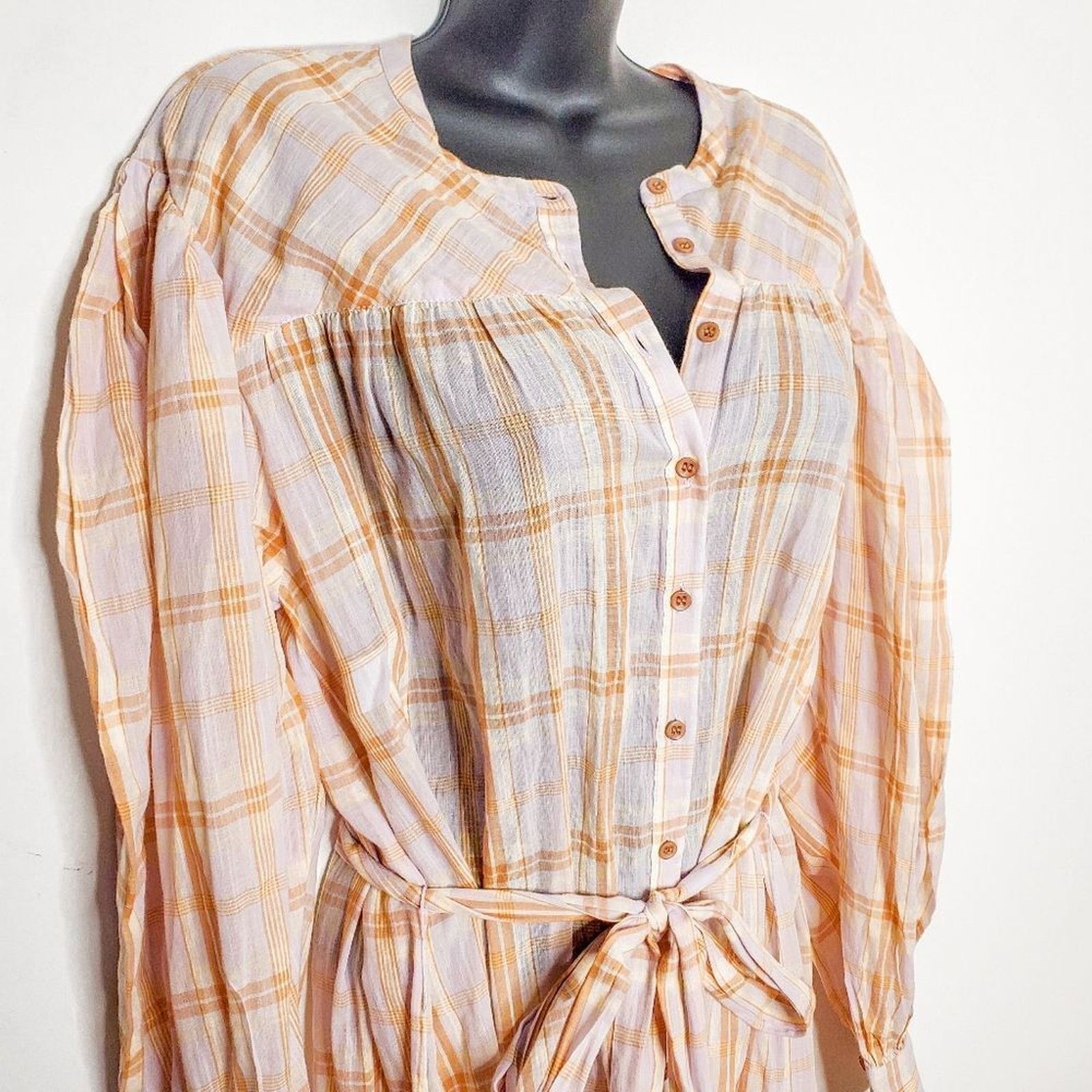 Ulla Johnson Ulla Johnson Fayette Plaid Cotton Shirtdress Pale Lilac 10 Size L / US 10 / IT 46 - 3 Thumbnail