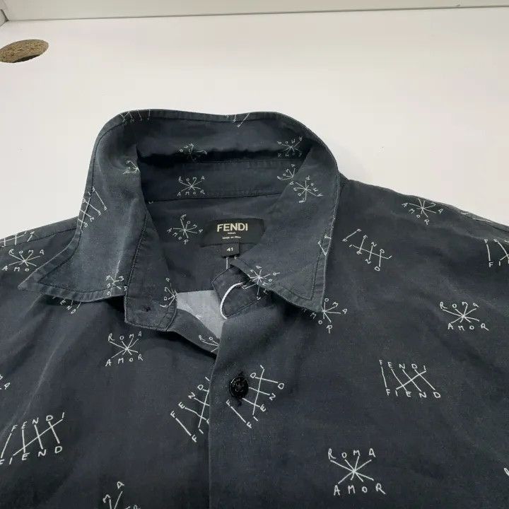 Fendi Fendi Logo Print Short Sleeve Shirt -2507 Size US M / EU 48-50 / 2 - 1 Thumbnail
