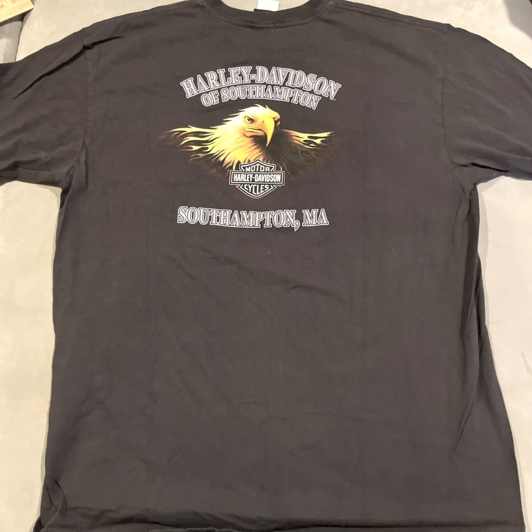 Harley Davidson VINTAGE Harley-Davidson T-Shirt Mens 2XL Black Short Sleeve Crew Neck Double-Sided Cotton Southampton, VA Affliction Style Size US XXL / EU 58 / 5 - 6 Thumbnail