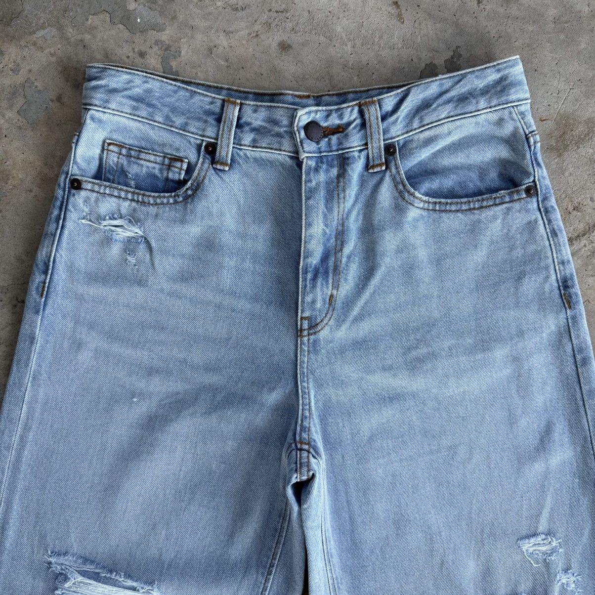 Japanese Brand W29x29.5 Vintage Japanese Wide Leg Distressed Denim Jean Size US 29 - 3 Thumbnail