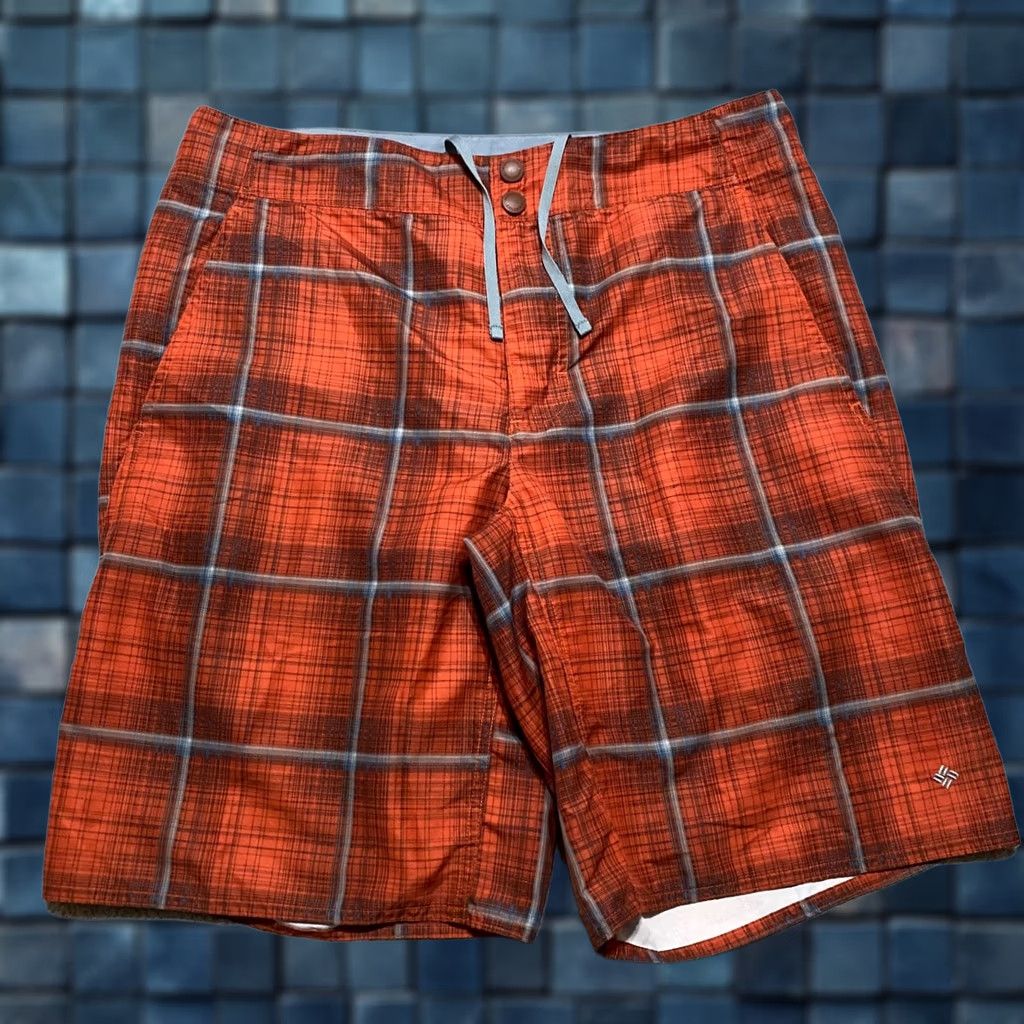 Vintage Columbia Board Shorts Mens sz 34 Orange Plaid Outdoor Beach Pockets Inseam 10" Size US 34 / EU 50 - 1 Thumbnail