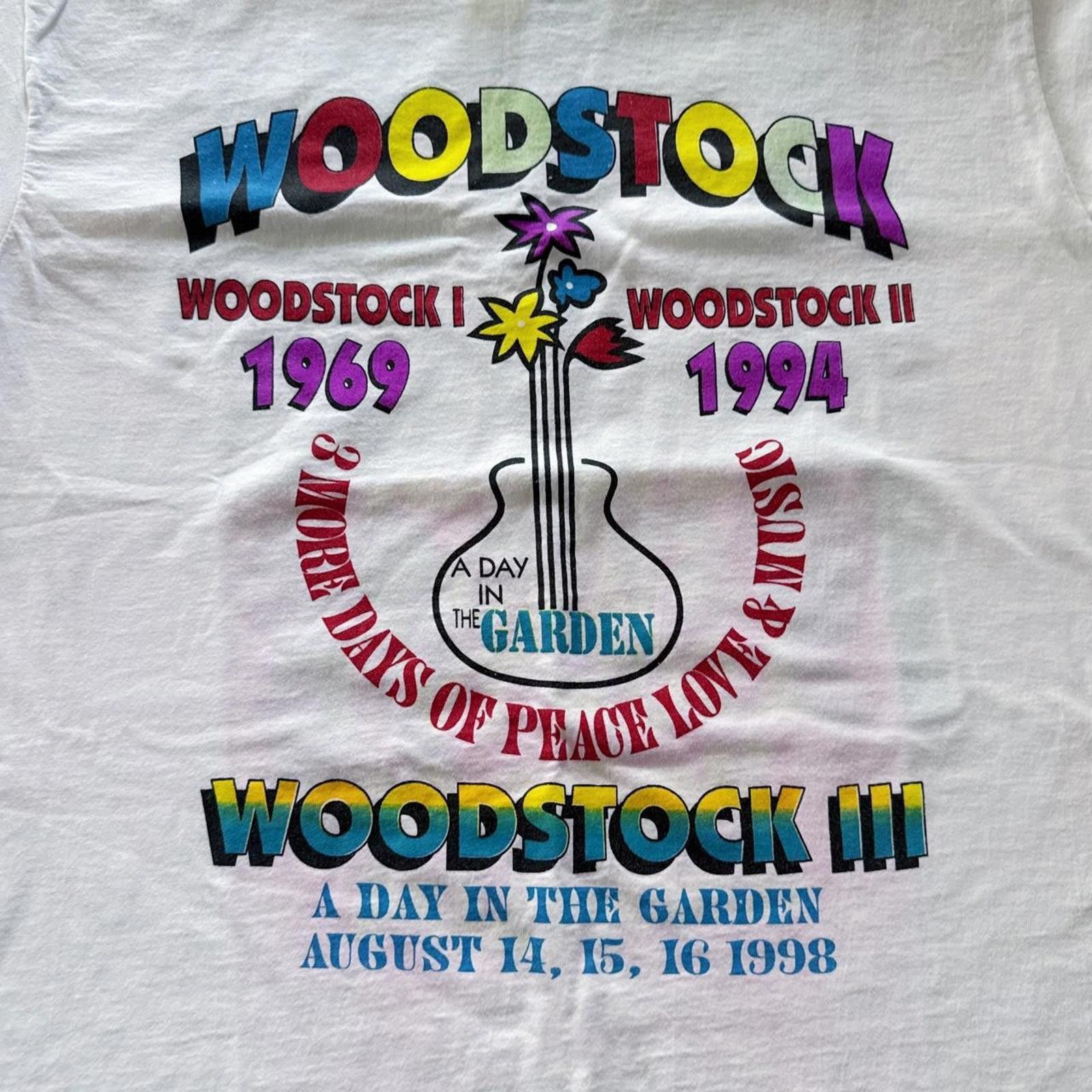 Fruit Of The Loom 1998 Woodstock Festival “A Day in The Garden” T-Shirt, XL Size US XL / EU 56 / 4 - 2 Thumbnail