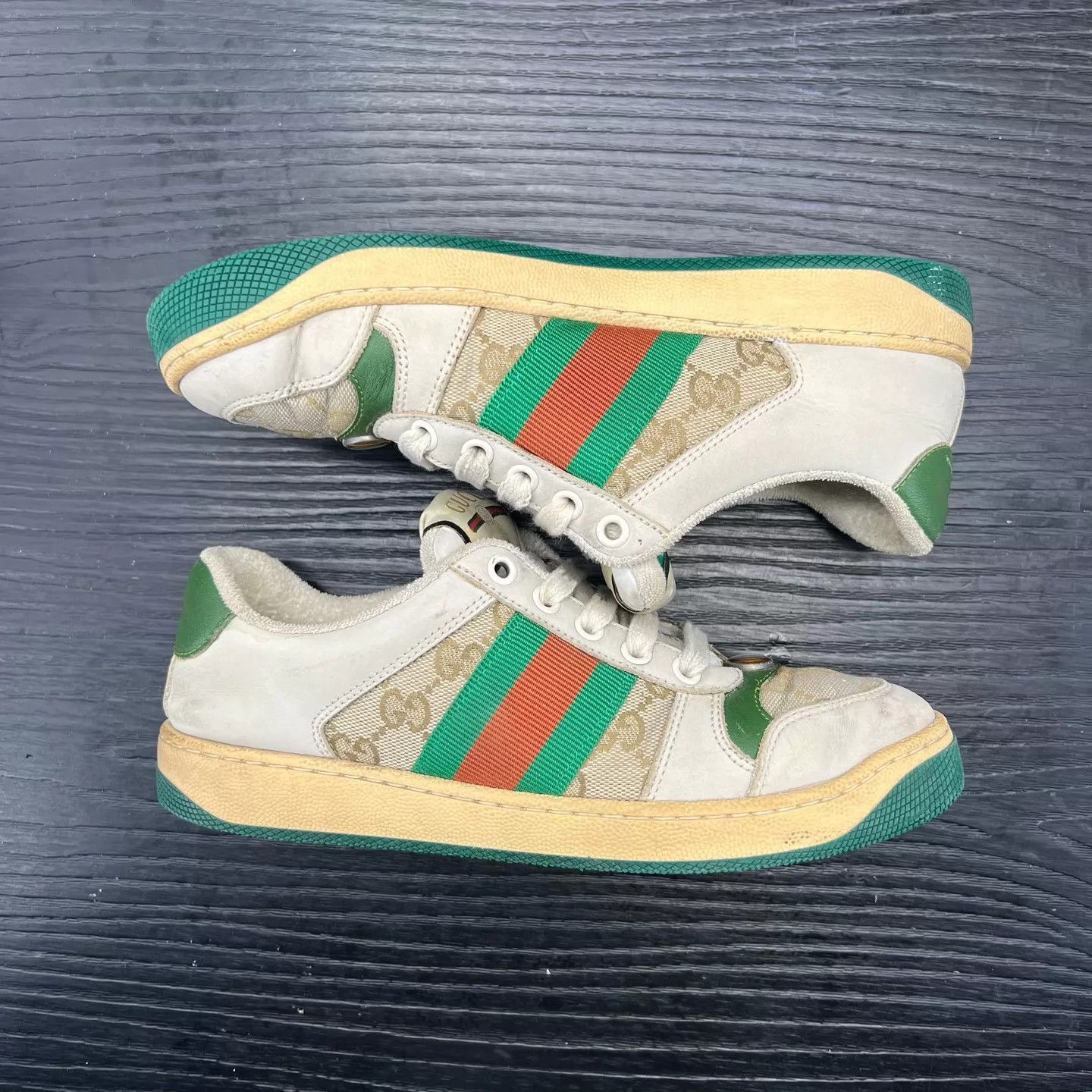 Gucci Gucci Distressed Sneaker Gray-Green Women's 35.5 Size US 5 / IT 35 - 3 Thumbnail