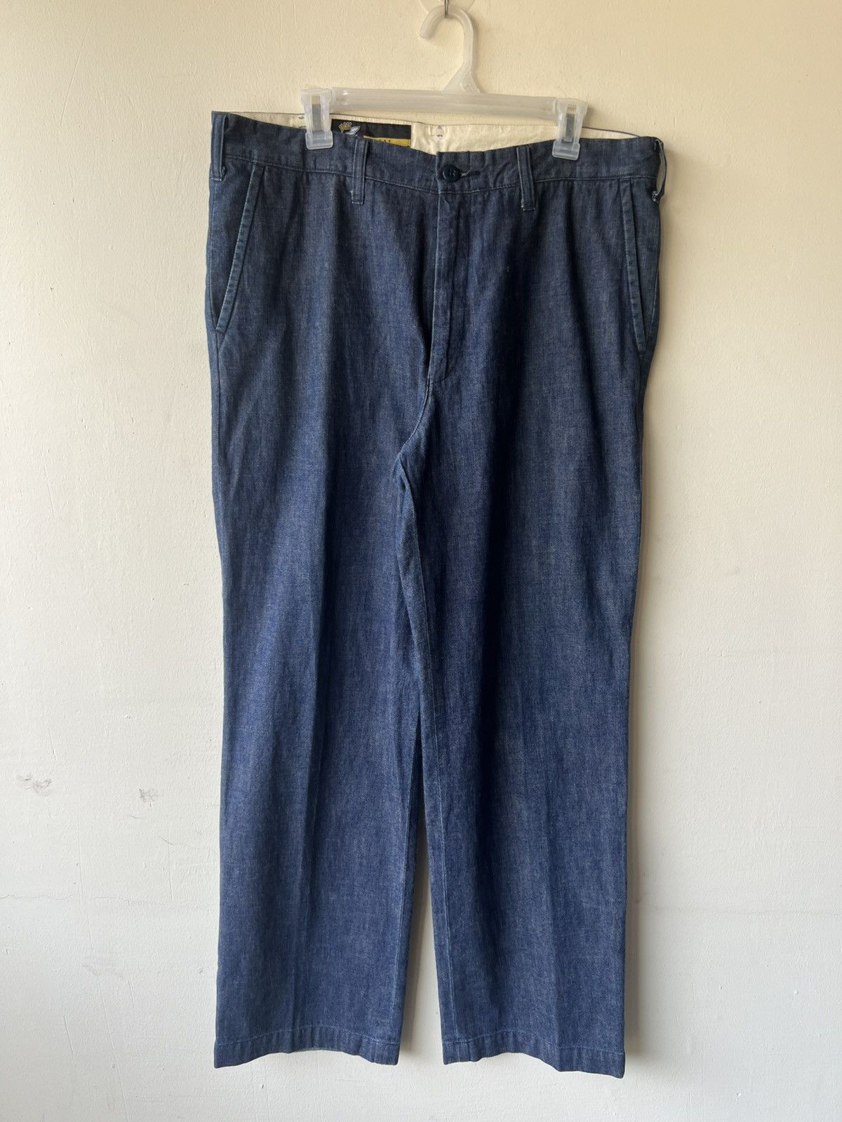 Fat Tokyo FAT FA Japan Buckle Back Baggy Denim Trouser Pant Size US 34 / EU 50 - 2 Thumbnail