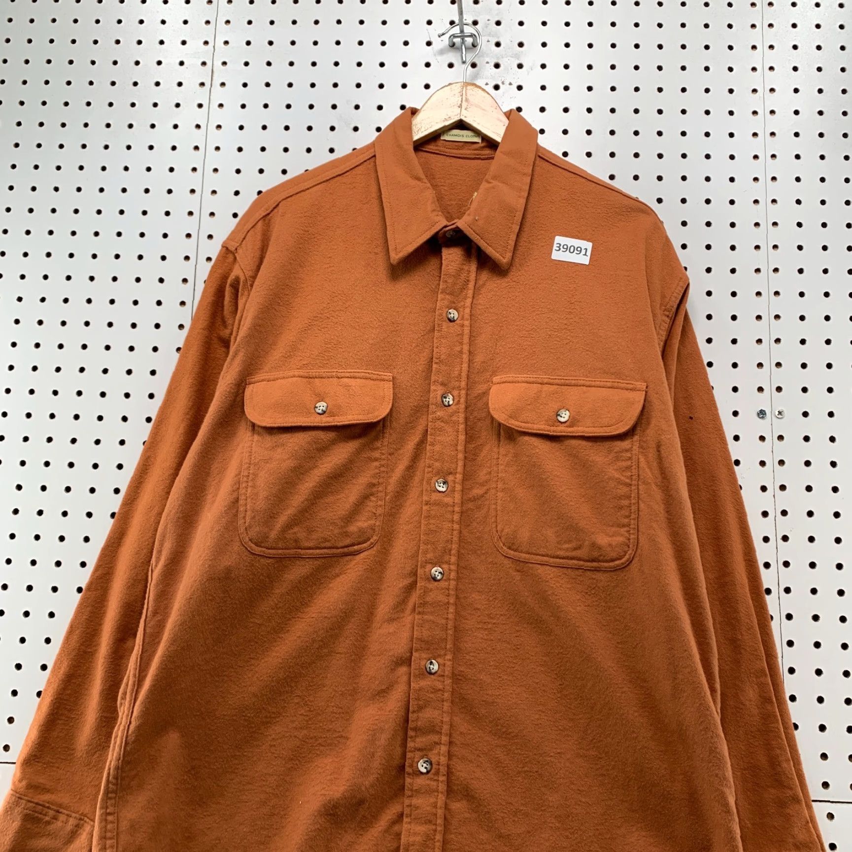 CLOT VINTAGE St John Chamois Cloth Button Shirt Mens XL Orange Pockets Size US XL / EU 56 / 4 - 2 Thumbnail