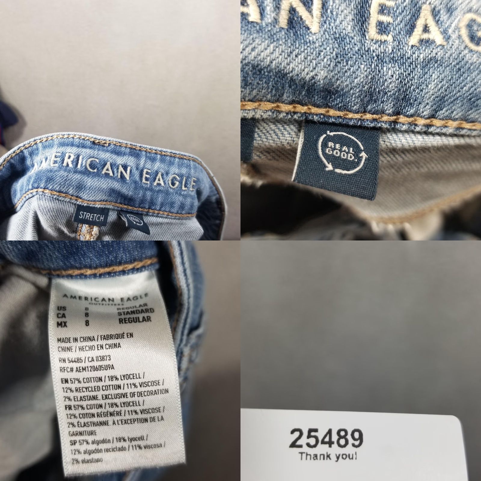 American Eagle Outfitters American Eagle Jeans Womens 8 Light Blue Wide Leg Cargo Denim Dreamy Drape Size 30" / US 8 / IT 44 - 8 Thumbnail