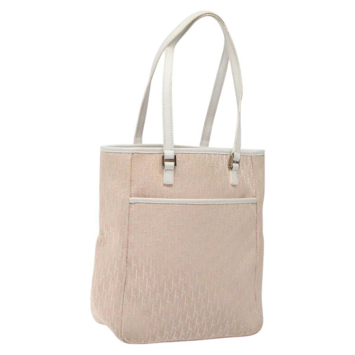 Dior DIOR Trotter Canvas Tote Bag Pink White Silver Size ONE SIZE - 1 Thumbnail
