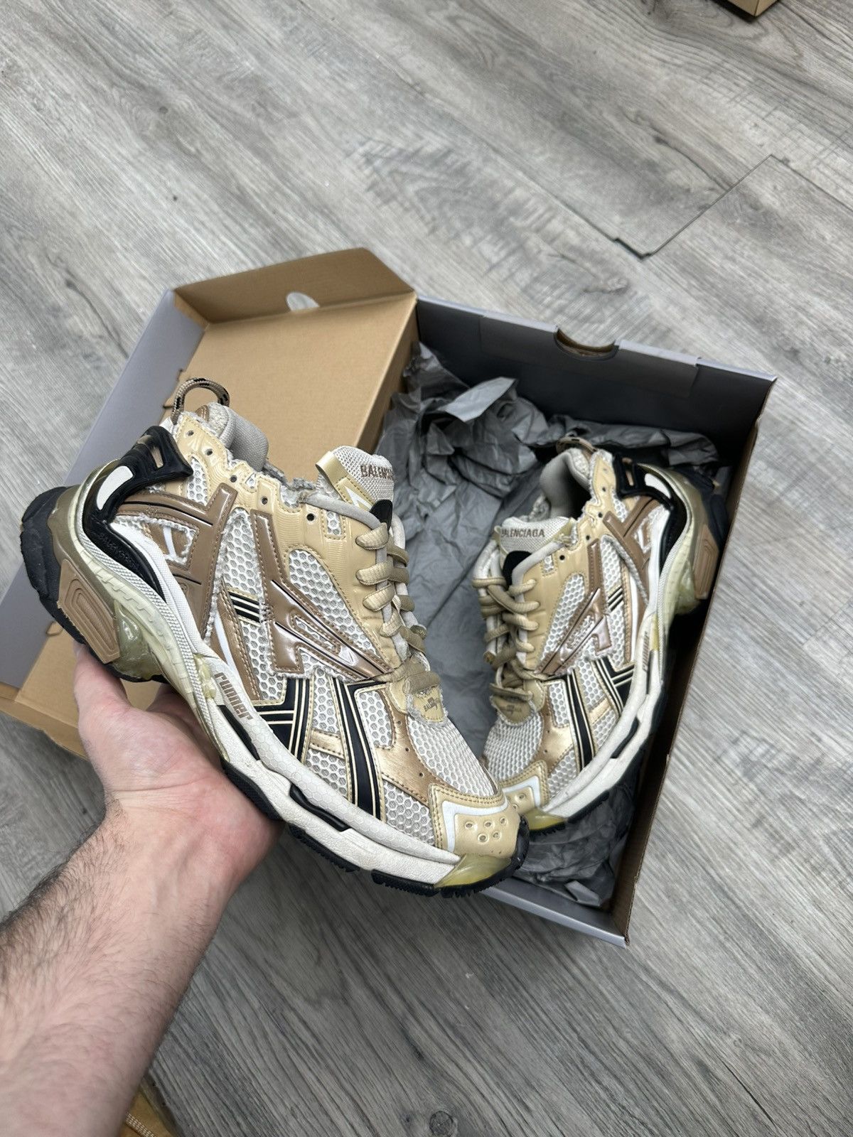 Balenciaga Runner Beige Black Silver