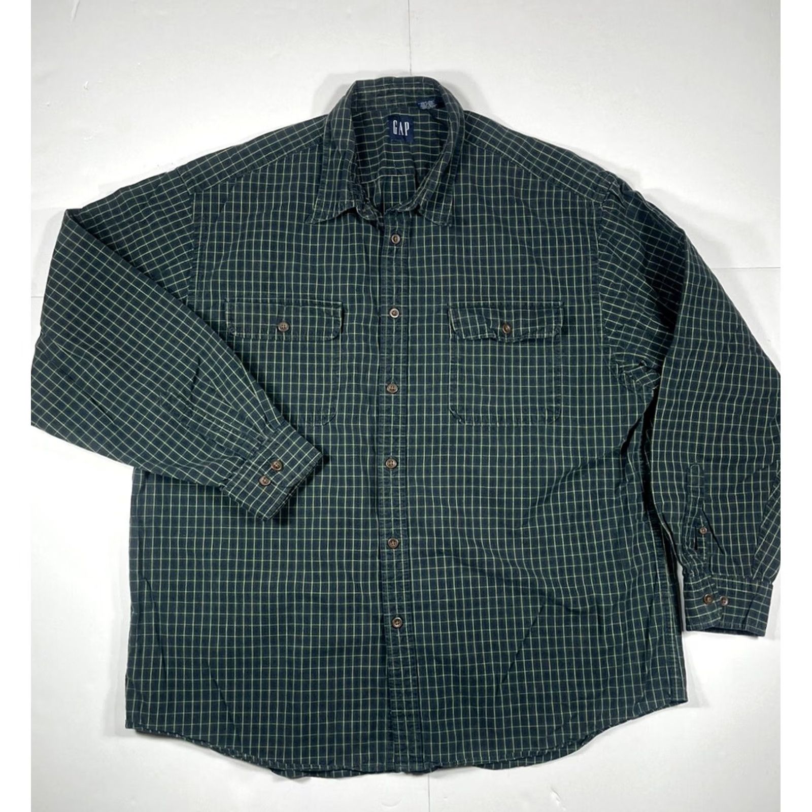 Gap Gap Button-Up Shirt Multicolor Plaid Long Sleeve XL Men’s Heavy Cotton Casual Workwear Shirt Size US XL / EU 56 / 4 - 2 Thumbnail
