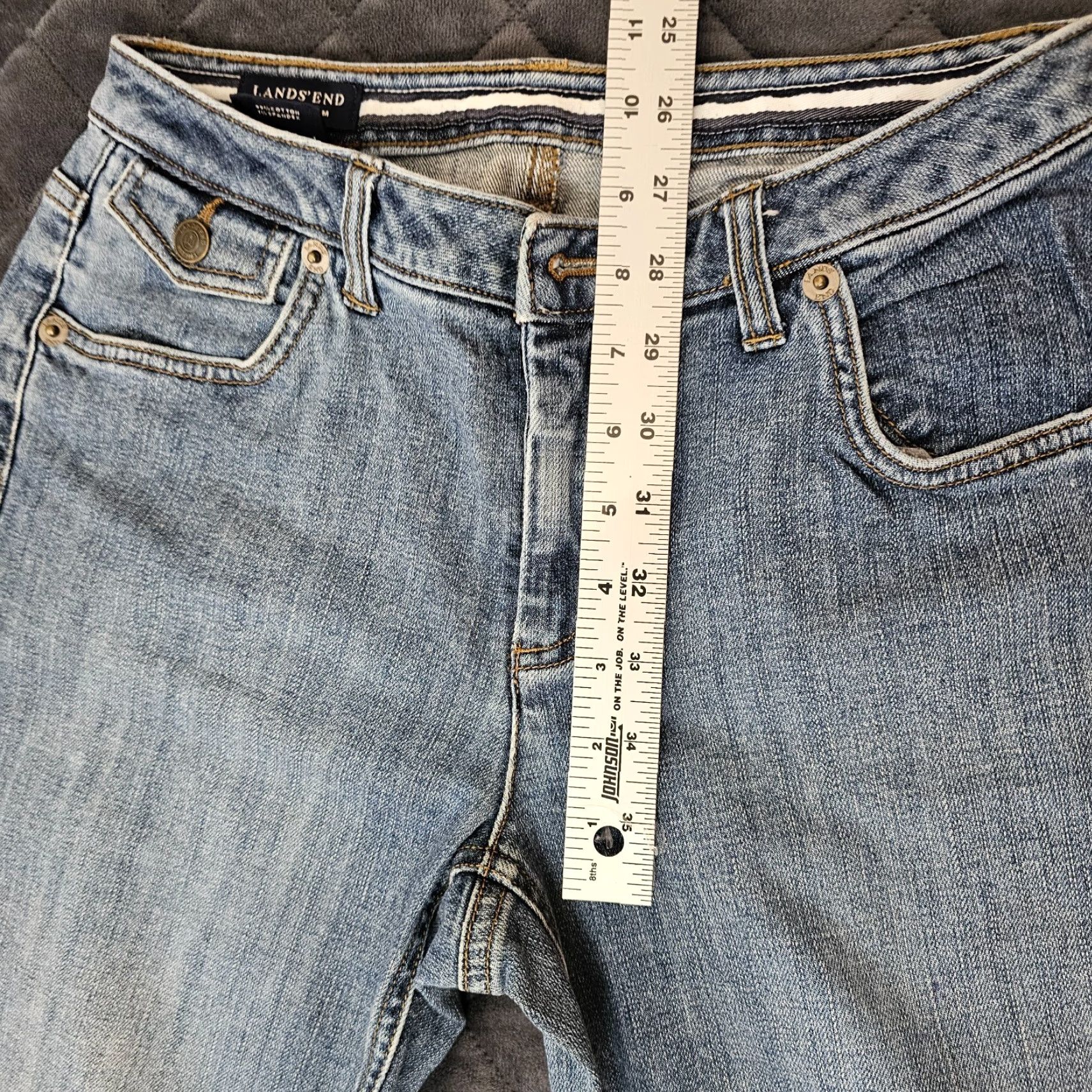 Lands' End Lands' End Premium Denim Petite Mid Rise Straight Leg Jean Blue 2P Original Fit Womens Petite Jeans 2P Blue Straight Leg Lands' End Size 26" / US 2 / IT 38 - 7 Thumbnail