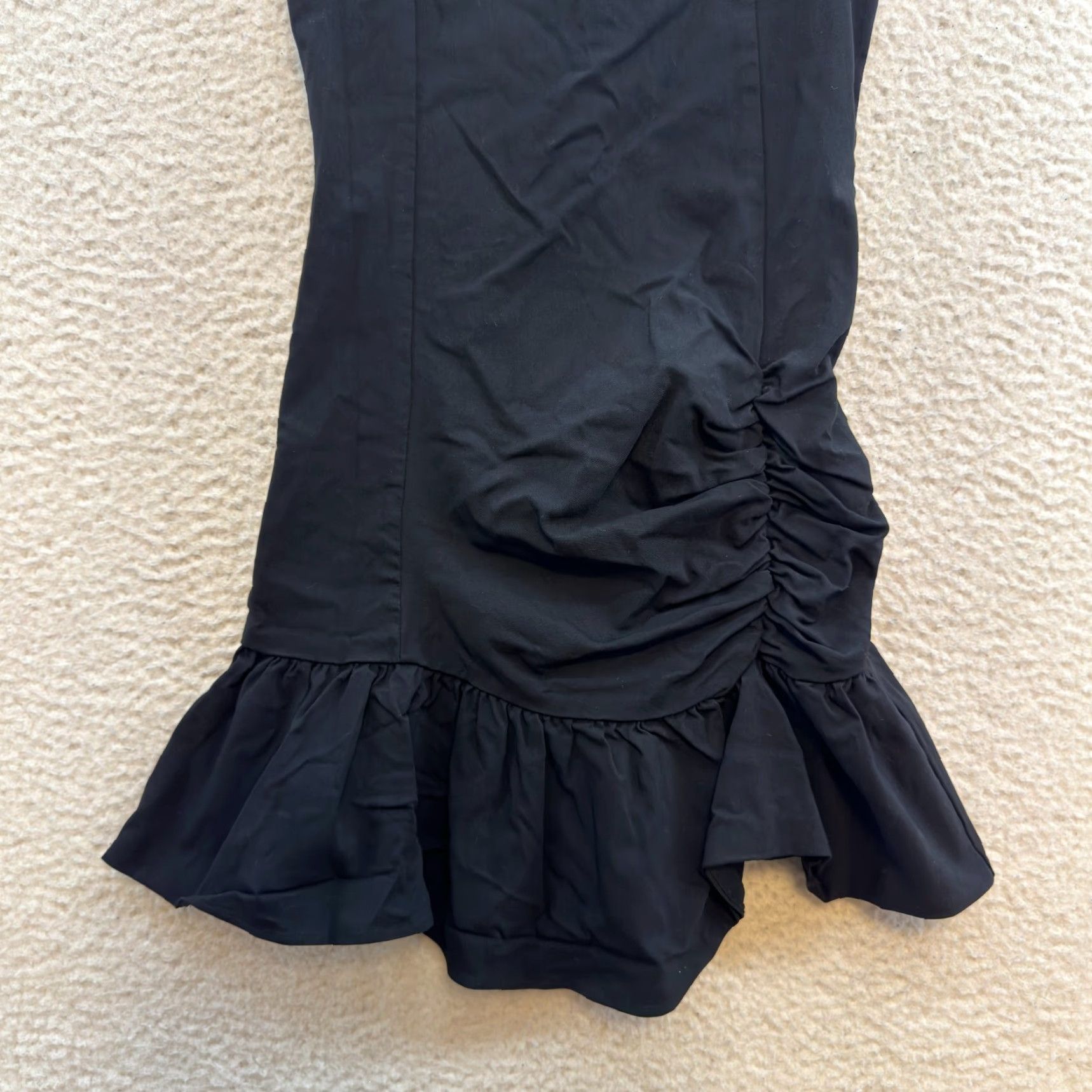 Forever 21 Forever 21 Mini Dress S Small Black Square Neck Ruched Little Black Dress Size S / US 4 / IT 40 - 4 Thumbnail