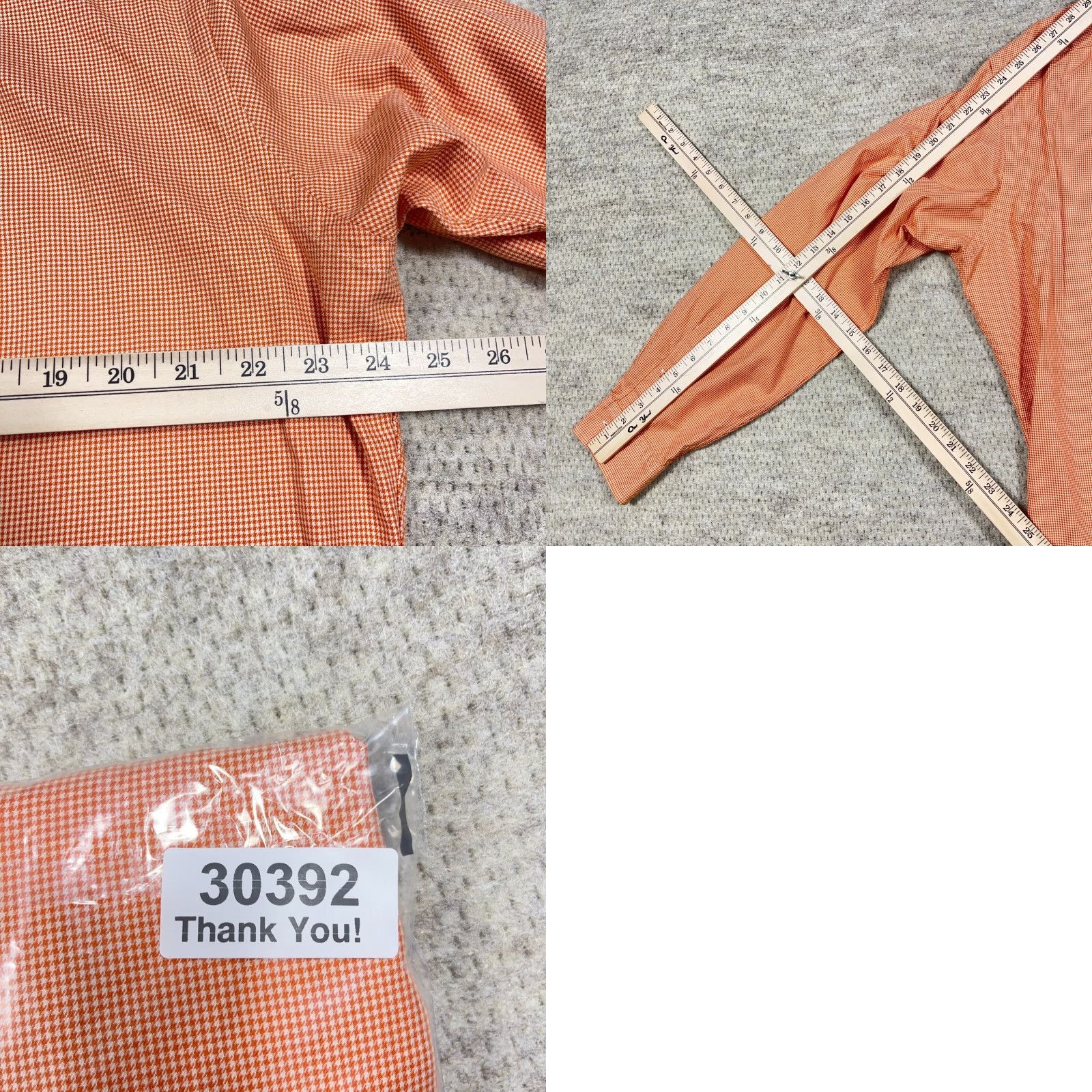 Ralph Lauren Ralph Lauren Shirt Men Large Orange Houndstooth Plaid Button-Up Classic Fit Dres Size 42R - 8 Thumbnail