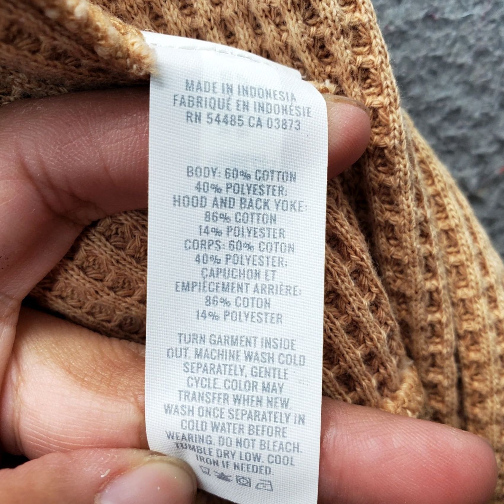 Vintage Aerie Womens Small Tan Cropped Hoodie Full Zip Hooded Waffle Knit Thermal Long Sleeve Size S / US 4 / IT 40 - 6 Thumbnail