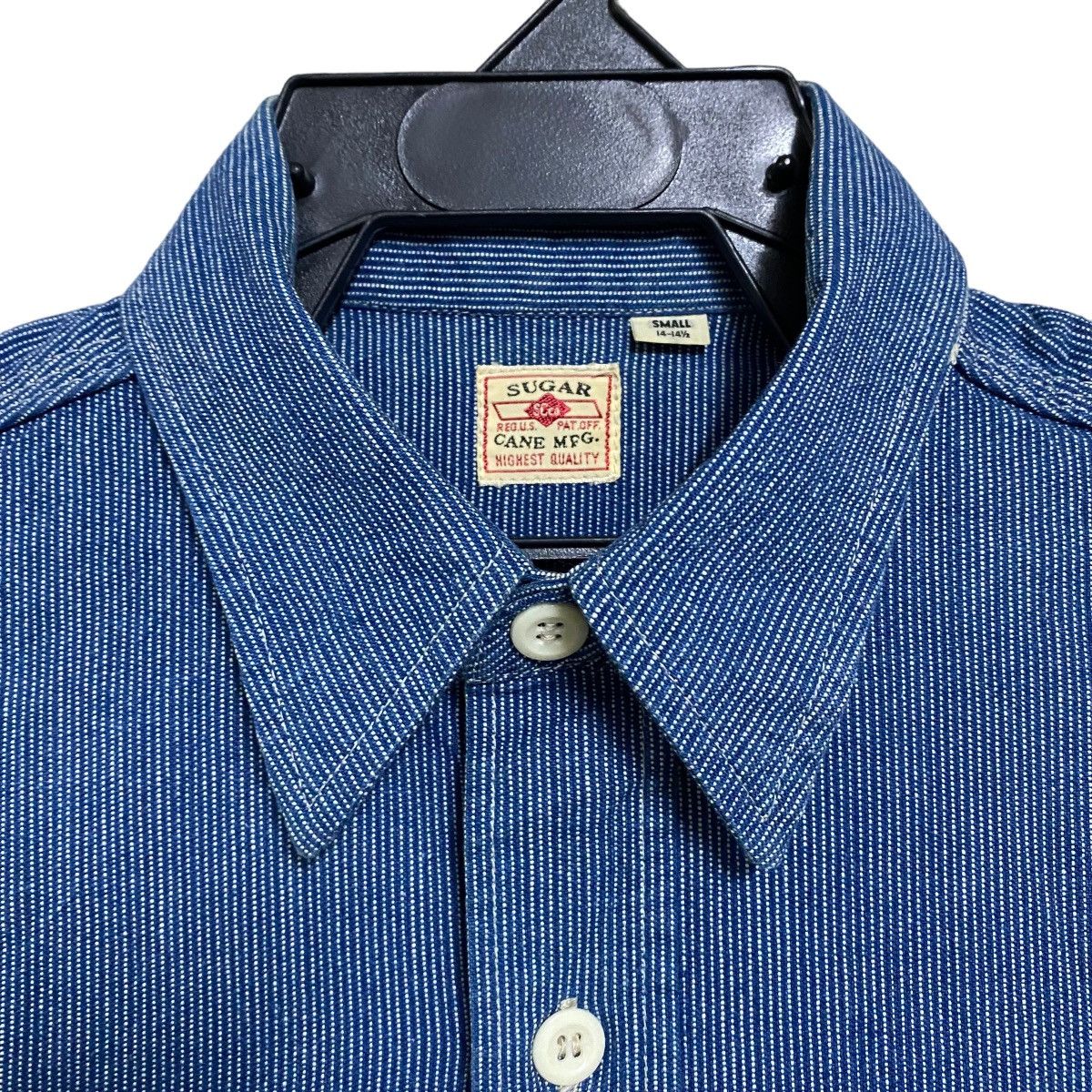 Sugar Cane Sugar Cane Pinstriped Wabash Indigo Denim Button Up Size US S / EU 44-46 / 1 - 5 Thumbnail