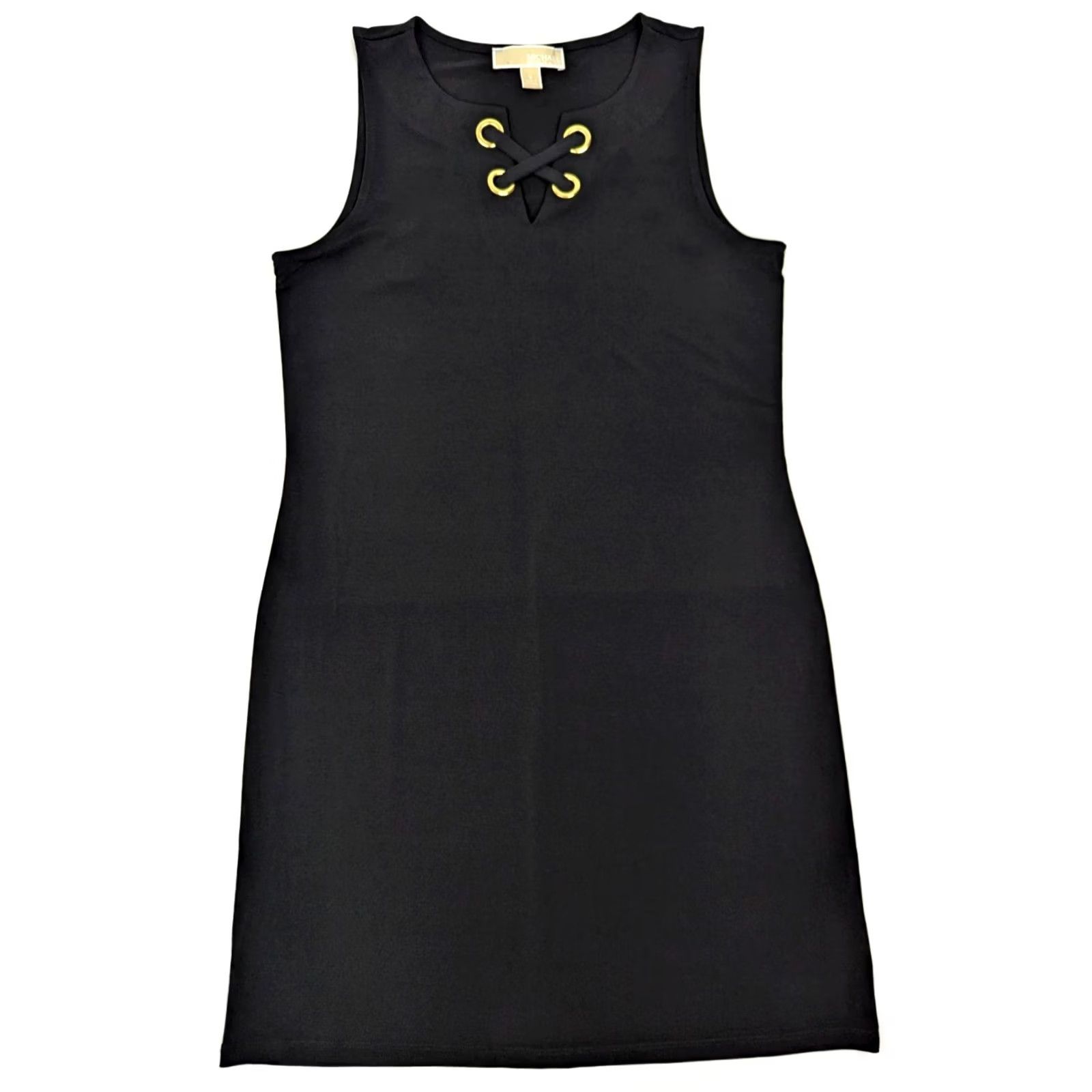 Michael Kors Michael Kors Black Sleeveless Dress S - Excellent Condition - Lace-Up Front Gold Hardware Size S / US 4 / IT 40 - 2 Thumbnail