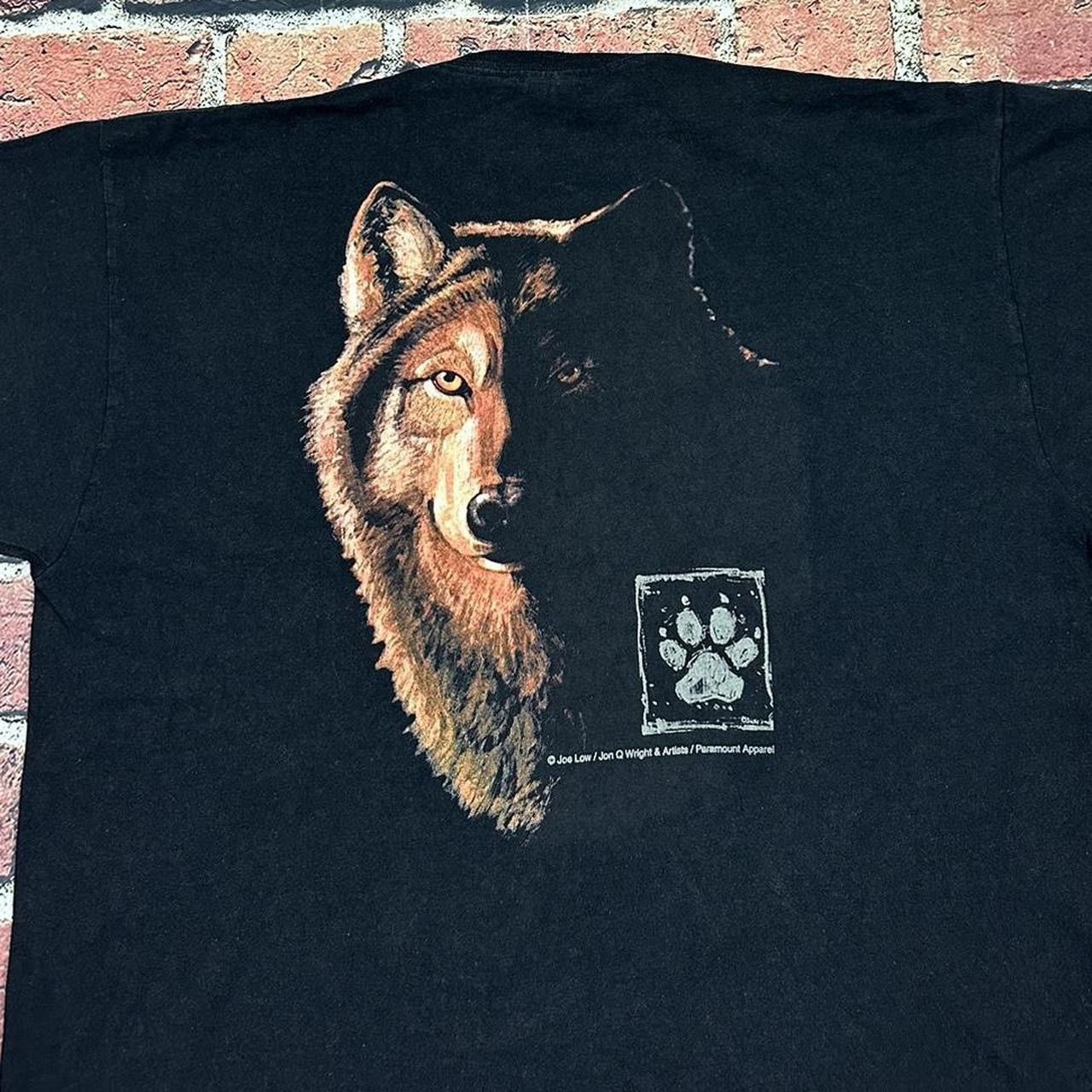 Other Vintage Y2K John Q. Wright Wolf T Shirt Black Water Falls WV Size US XL / EU 56 / 4 - 3 Thumbnail