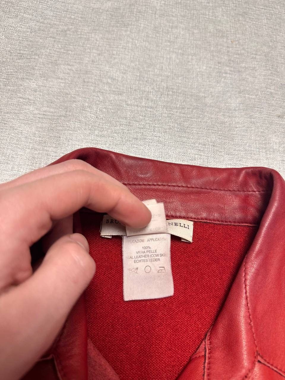 Brunello Cucinelli Brunello Cucinelli Red Leather & Cashmere Overshirt Vintage Size M / US 6-8 / IT 42-44 - 7 Thumbnail