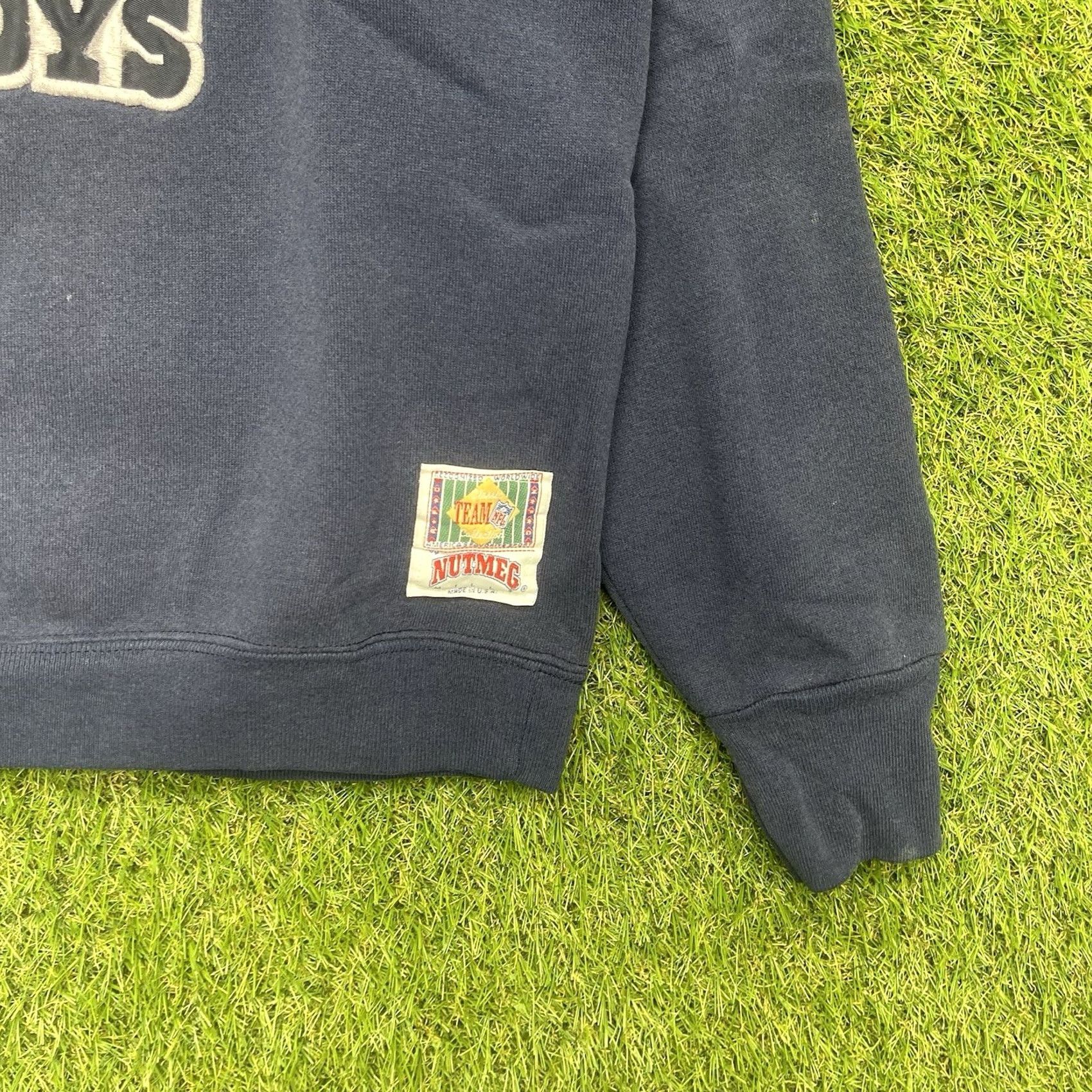 Nutmeg VINTAGE Nutmeg Sweatshirt Mens M Football Logo 90s Dallas Cowboys Navy Blue Knit Pullover Crew Neck Long Sleeve USA Made Size US M / EU 48-50 / 2 - 3 Thumbnail