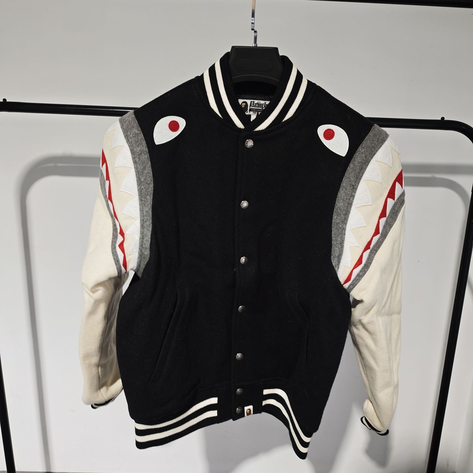 Bape A BATHING APE Shark Varsity Jacket Size XL Size US XL / EU 56 / 4 - 1 Thumbnail