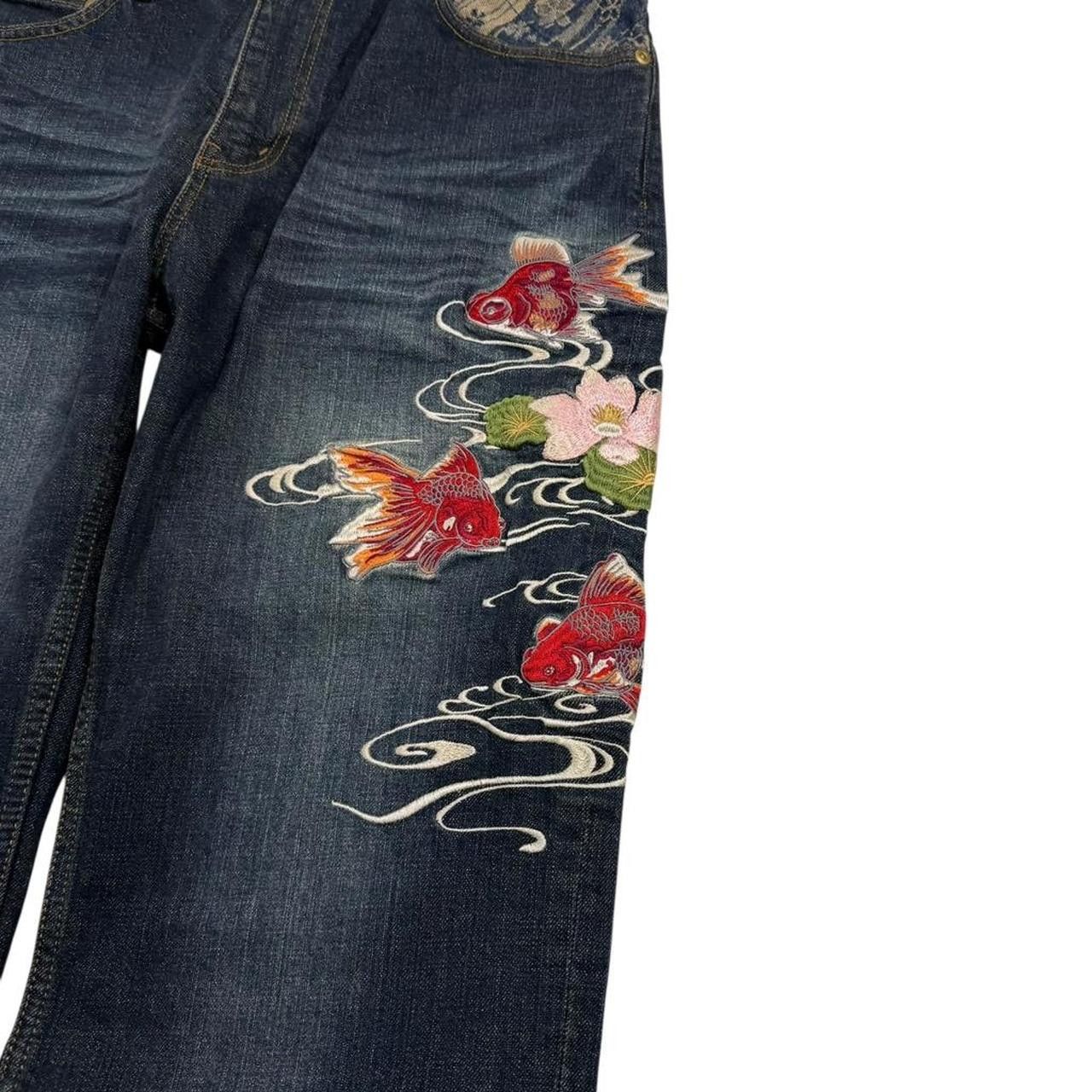 Karakuri Tamashii Karakuri Tamashii Embroidered Dragon Japanese Jeans Waist 34 Size US 34 / EU 50 - 2 Thumbnail