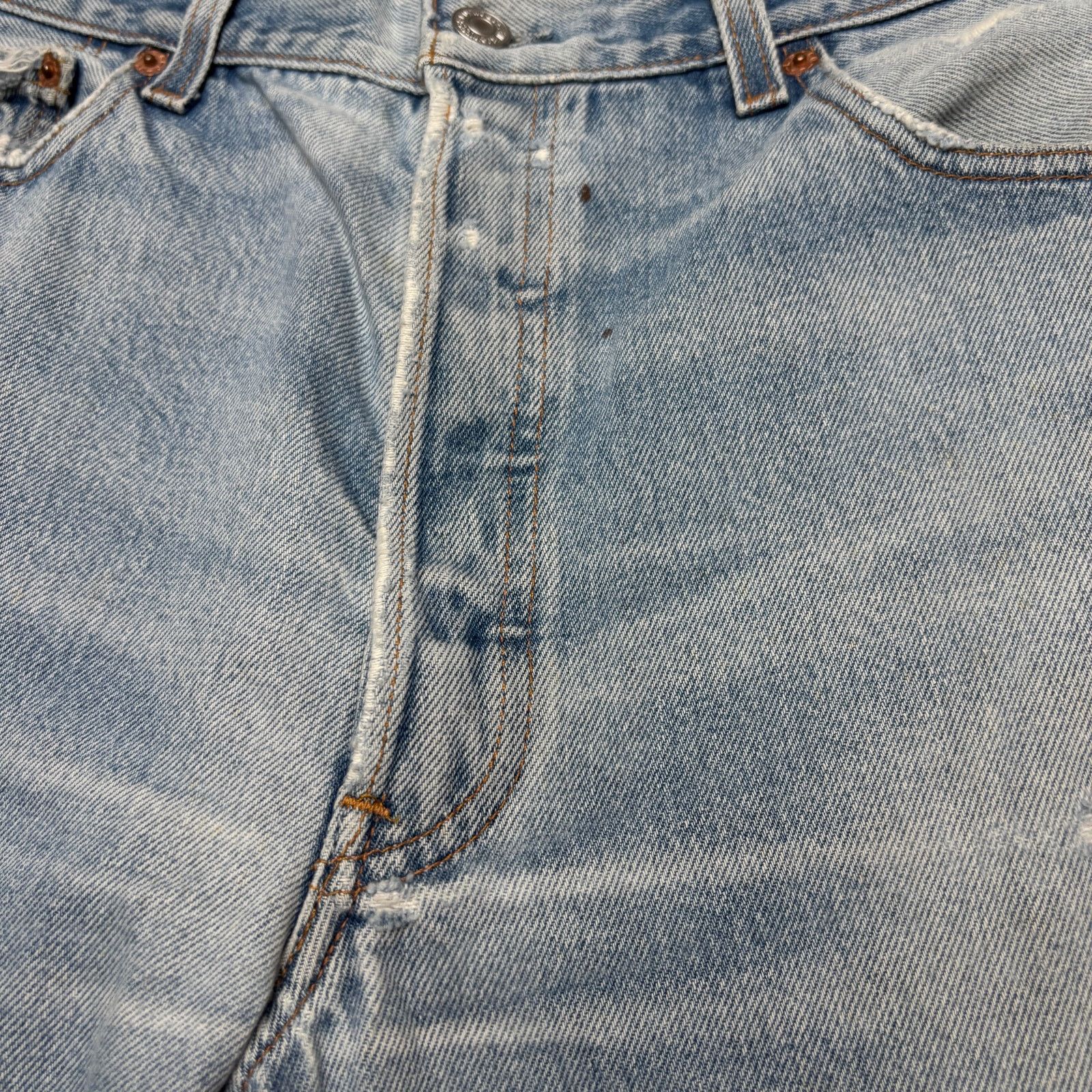Levi's × Vintage VTG 90s Levi's 501 XX Distressed Straight Leg Jeans 32x29.5 Size US 32 / EU 48 - 13 Thumbnail