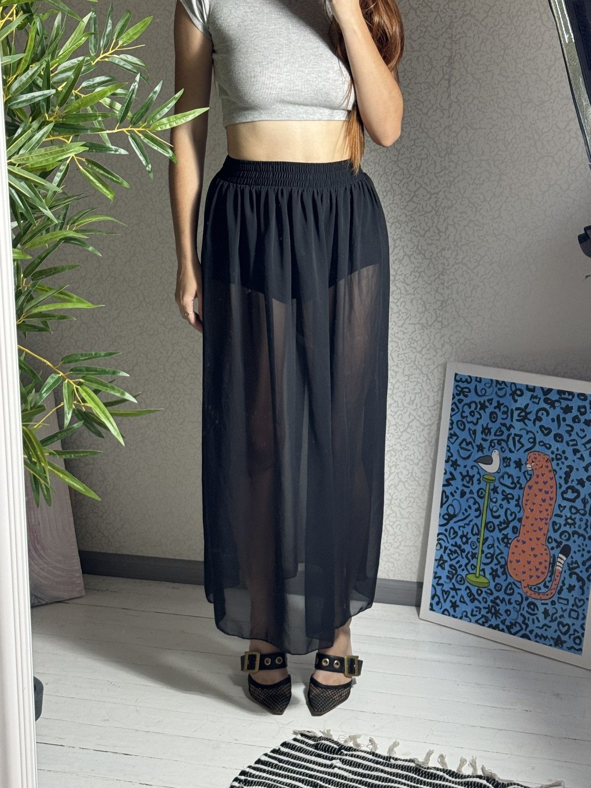 Other VINTAGE 2000s FULL MESH MAXI SKIRT Size 28" / US 6 / IT 42 - 6 Thumbnail