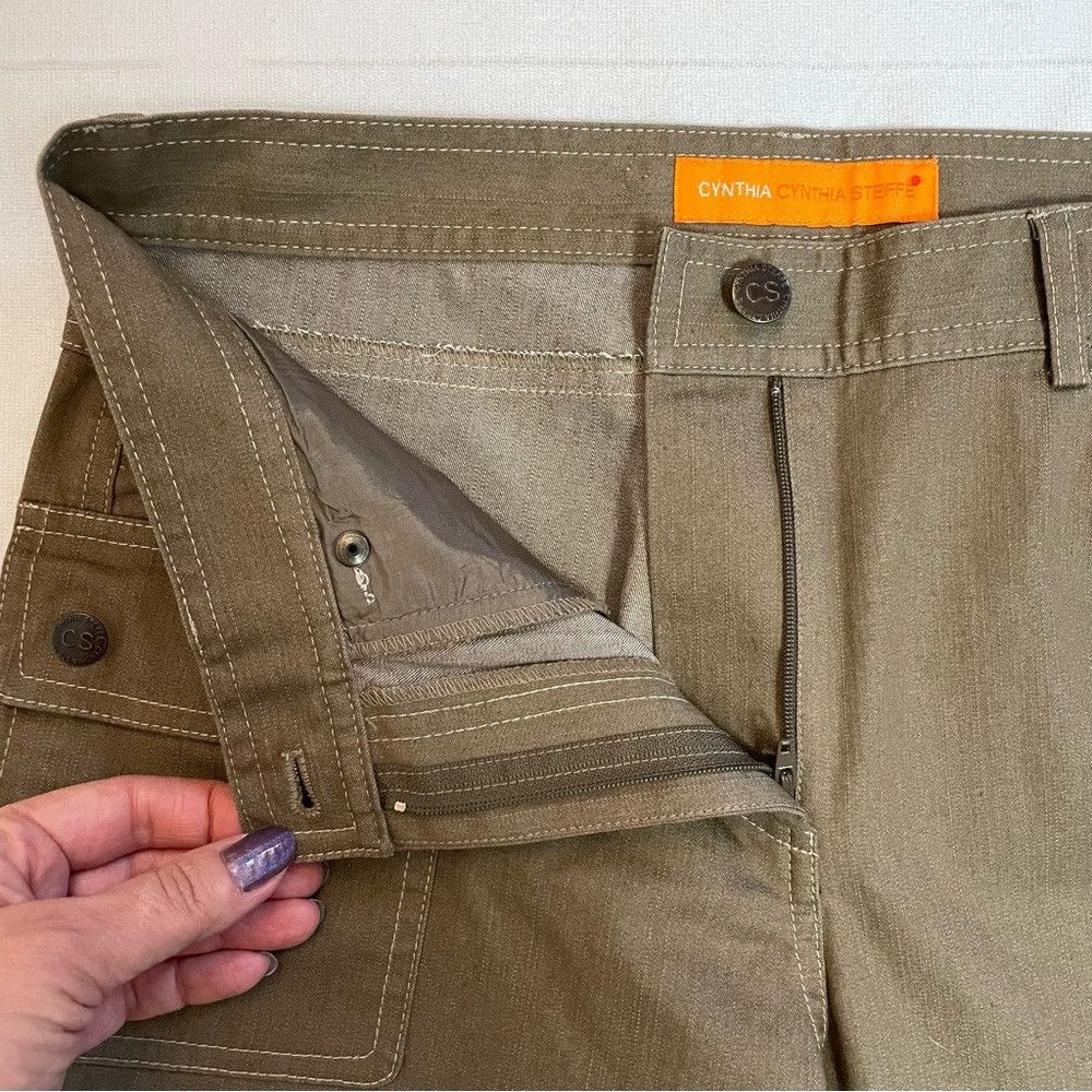 Other NWT New $150 Cynthia Steffe Tan Cotton Blend Cropped Pants Size 28" / US 6 / IT 42 - 5 Thumbnail