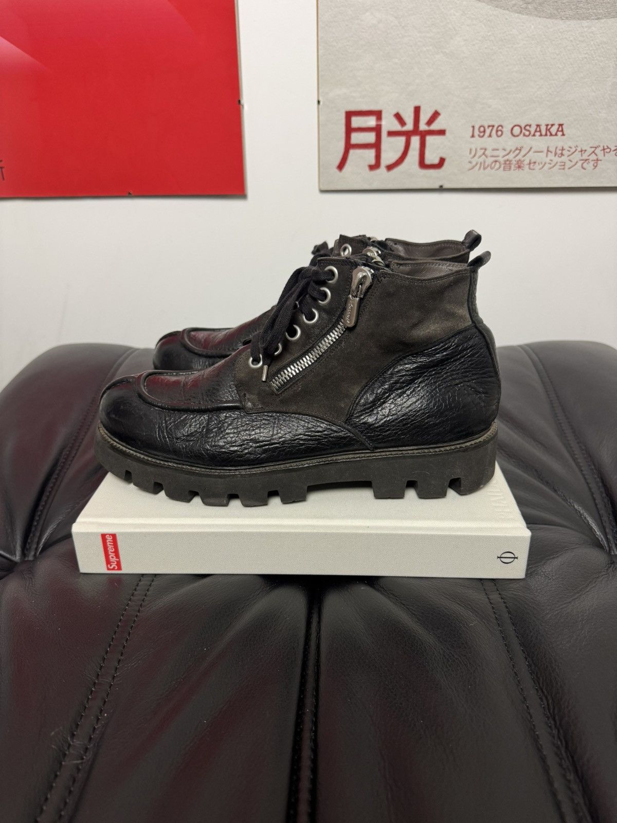 RoccoP RoccoP Vintage AvantGarde Platform Derby Leather Boots Grail Size US 8 / EU 41 - 4 Thumbnail