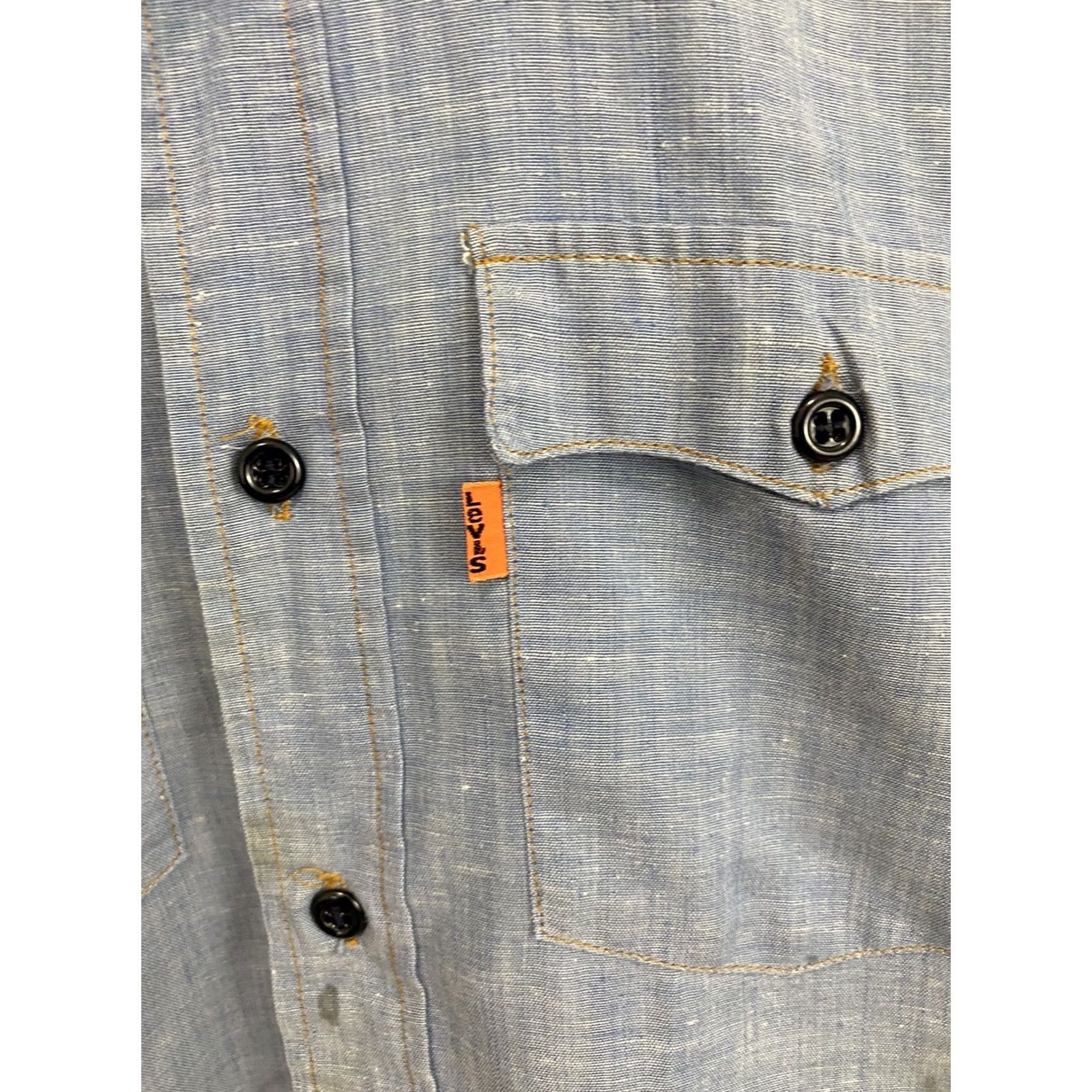 Levi's VINTAGE Levi's Western Chambray Button Long Sleeve Shirt S Men Blue 70s Orange Tab LT 70s Western Button-Up Mens Small Chambray Levi's Shirt Size US S / EU 44-46 / 1 - 3 Thumbnail