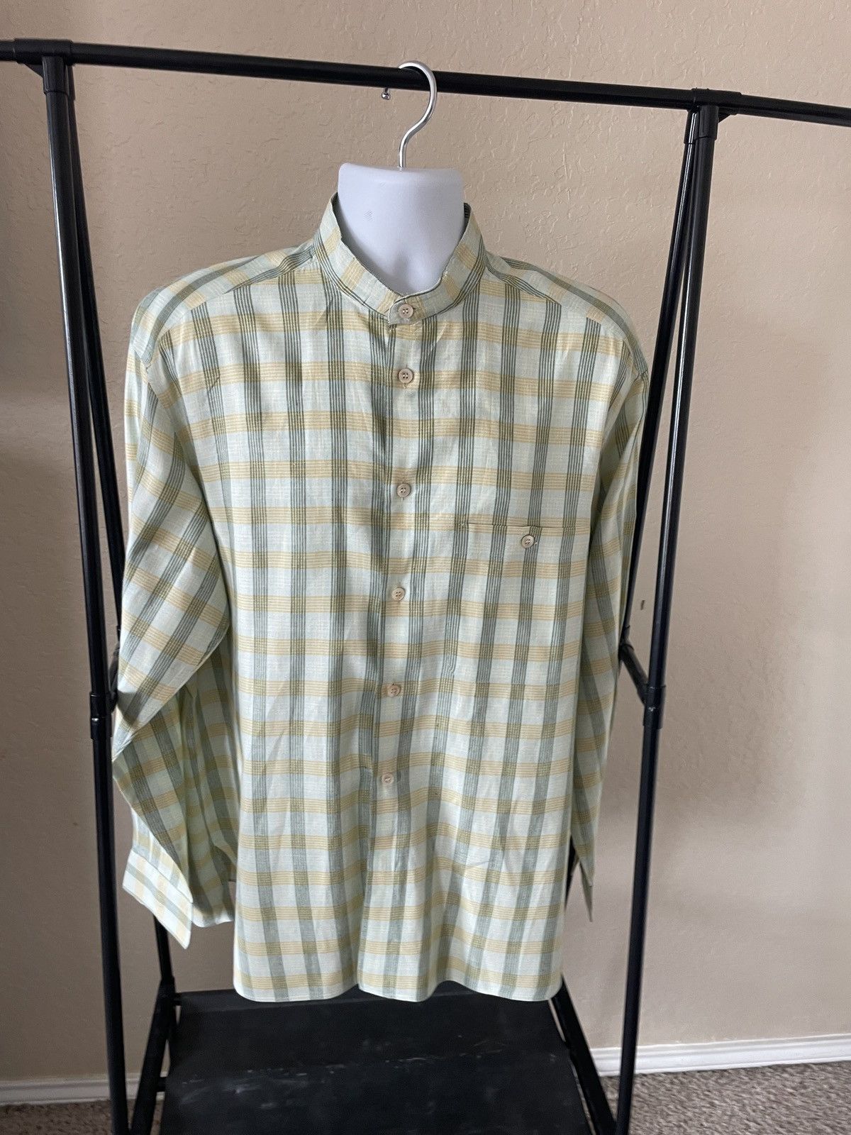 Ermenegildo Zegna Banded Collar one pocket plaid shirt Size US L / EU 52-54 / 3 - 1 Thumbnail