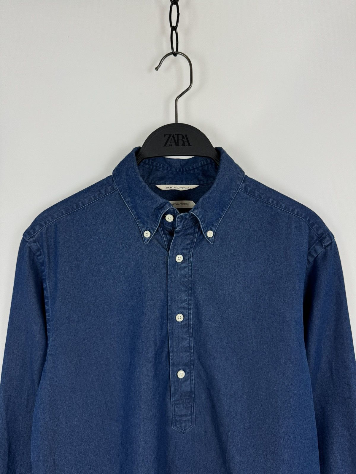 Suitsupply Suitsupply Blue Buttons Up Pullover Slim Fit Shirt Size US S / EU 44-46 / 1 - 2 Thumbnail