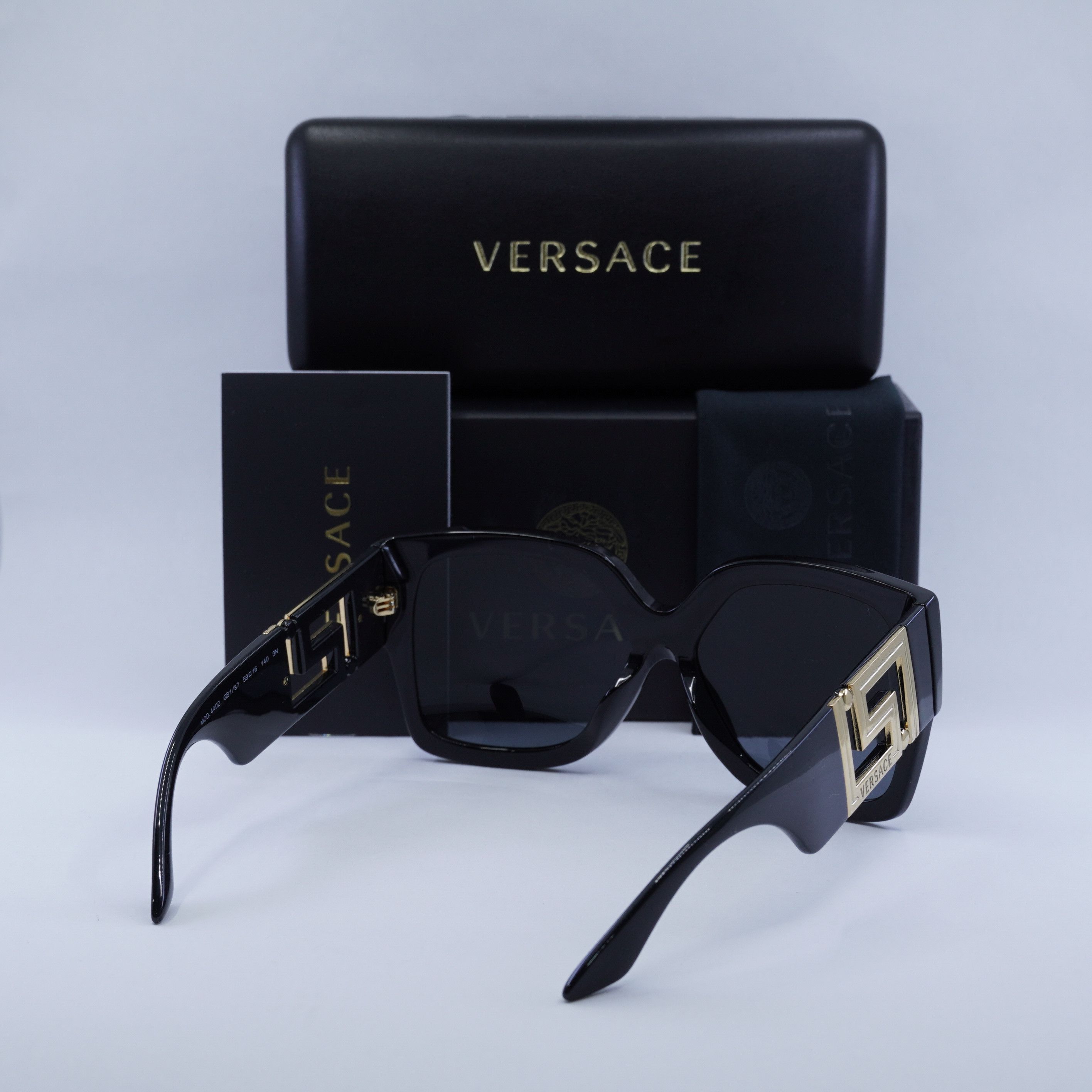 Versace Versace VE4402 GB1/87 Sunglasses Black Square Frame Size ONE SIZE - 11 Thumbnail