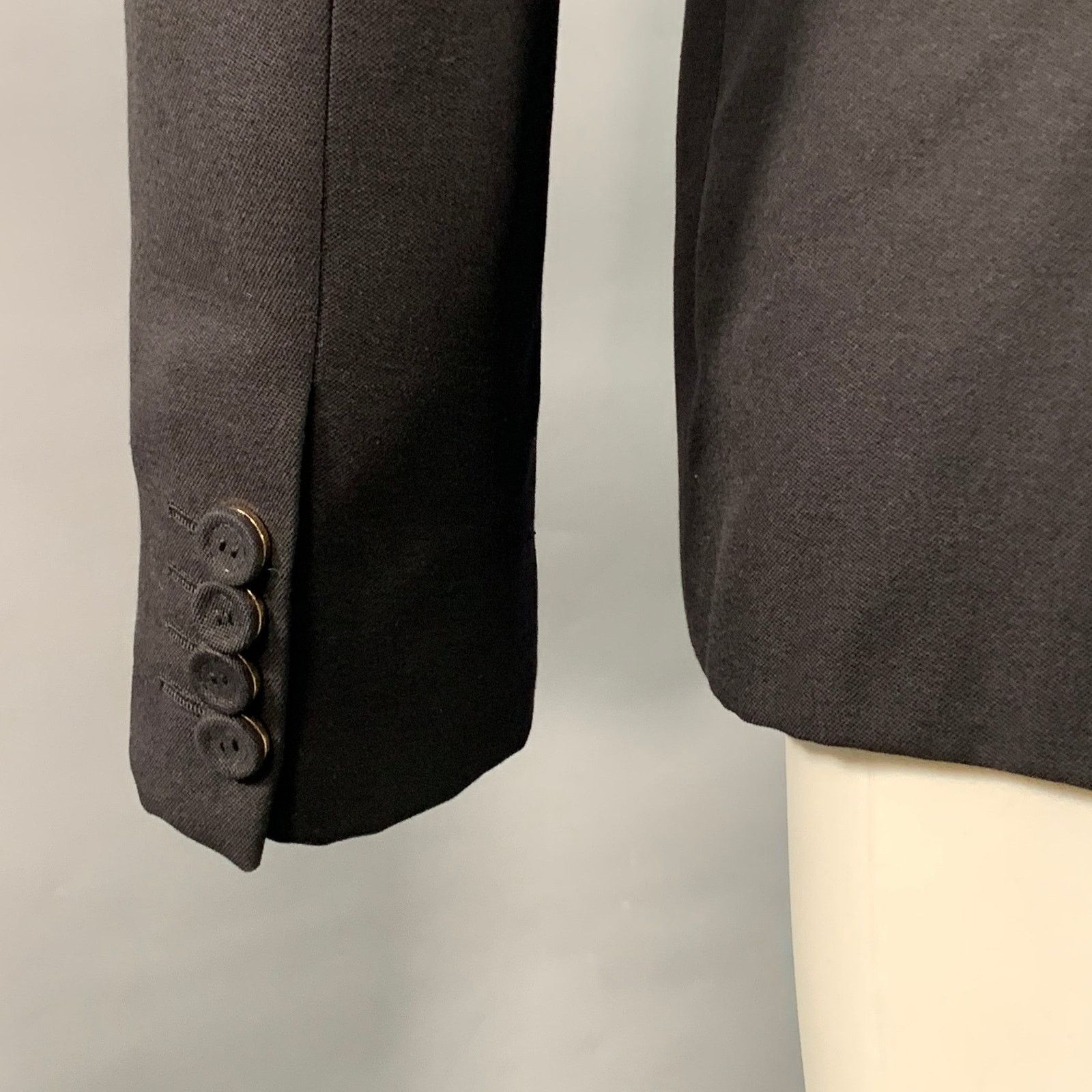 Calvin Klein CALVIN KLEIN Size 40 Wool Silk Notch Lapel Sport Coat Size 40R - 5 Thumbnail