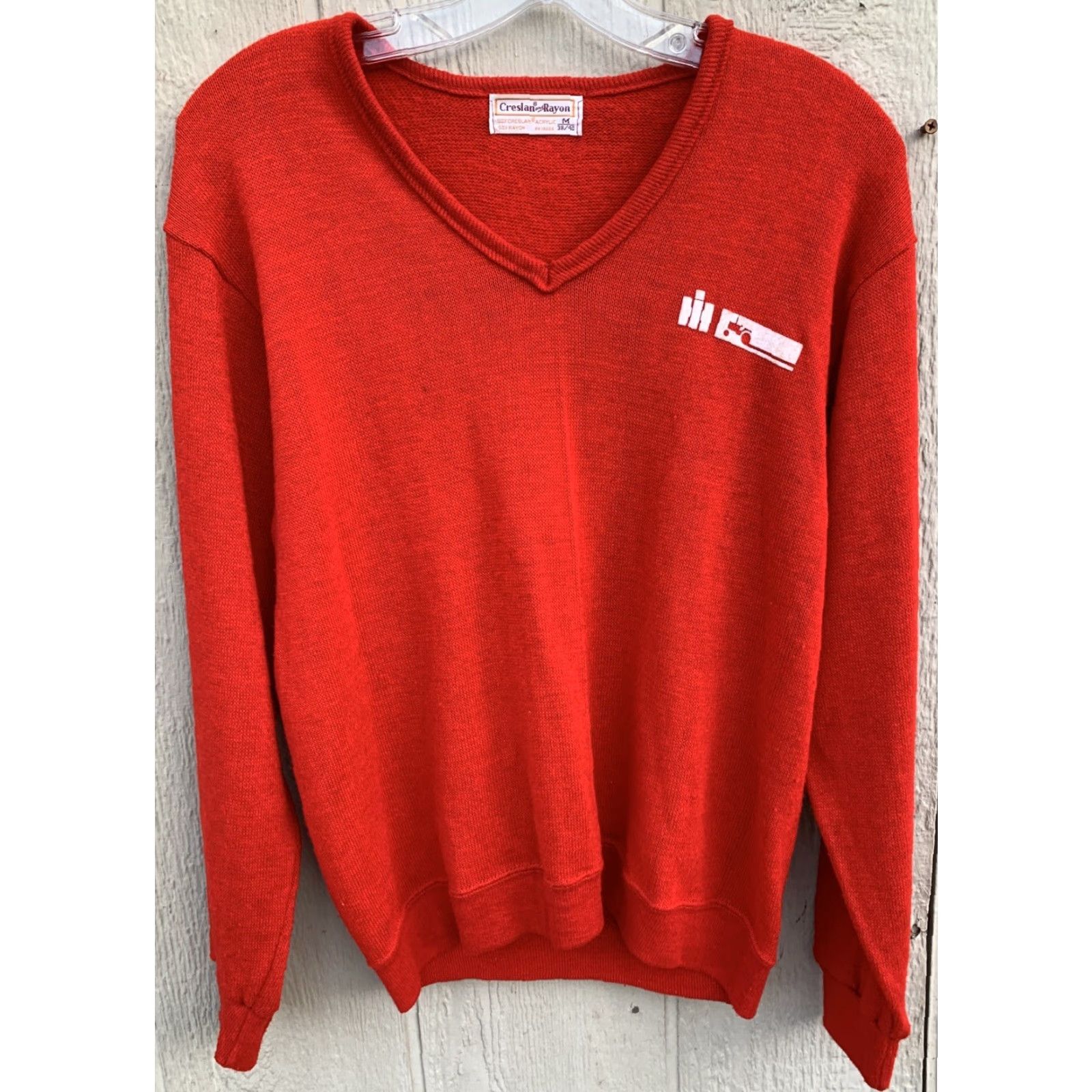 Vintage VINTAGE International Harvester V Neck Sweater Creslan And Rayon 60s 1960s M Red Rockabilly Mens Size US M / EU 48-50 / 2 - 2 Thumbnail