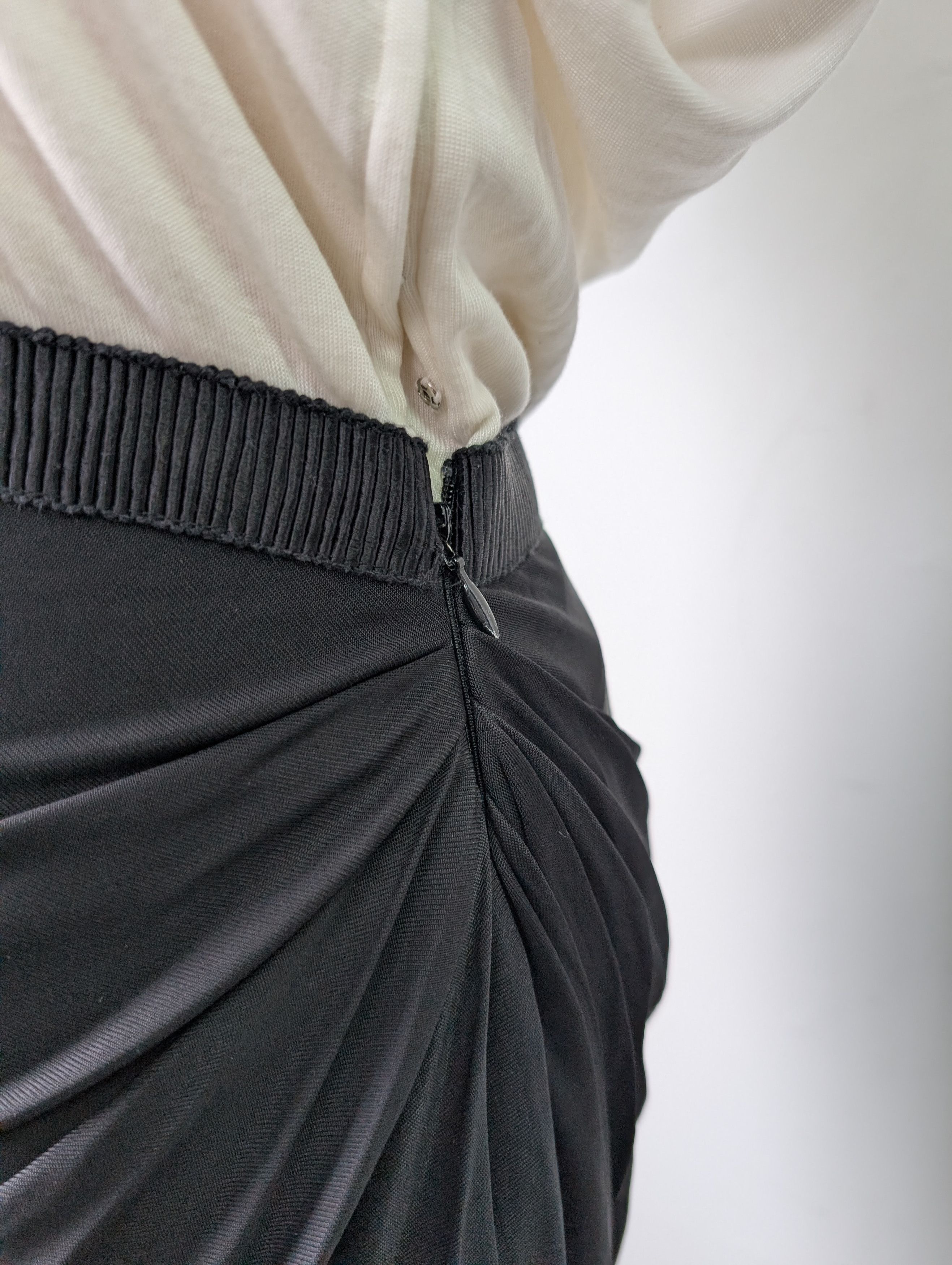 Alexander Wang White Cap Sleeve and Black Draped Dress Size XS / US 0-2 / IT 36-38 - 5 Thumbnail