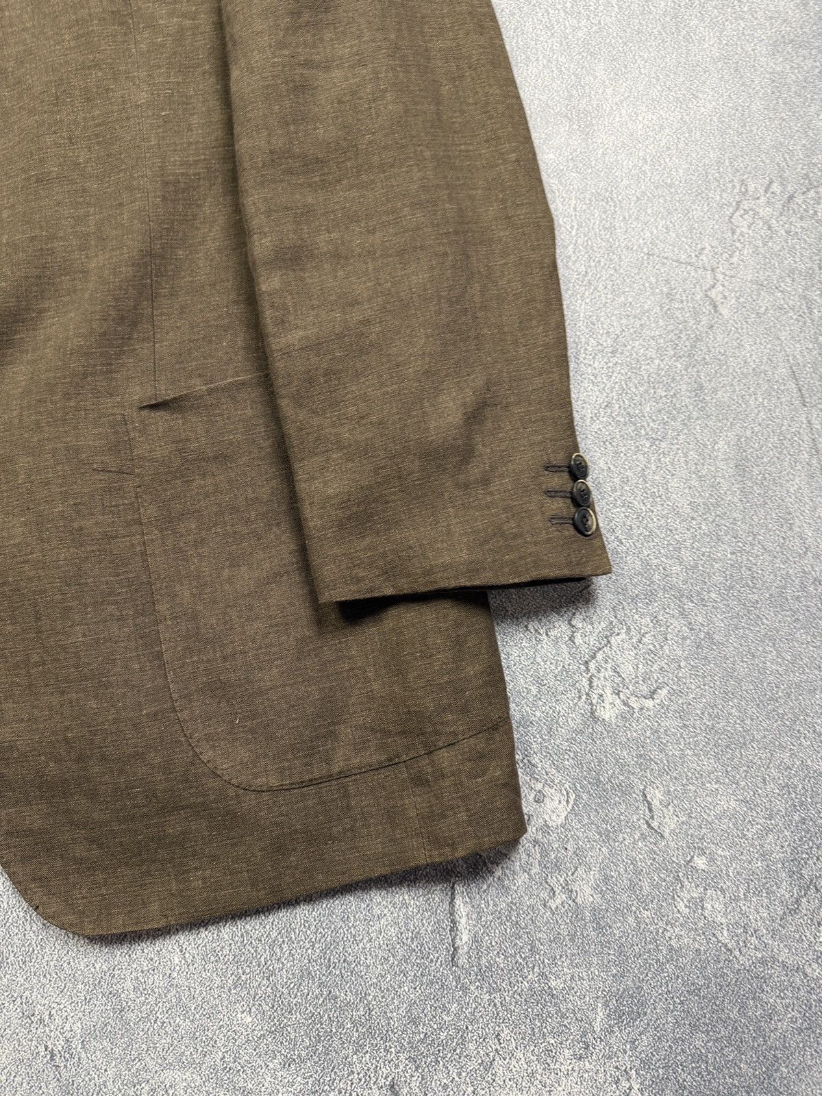 Lardini Size 54 Regular Brown Linen Double Breasted Luxury Suit Size 54R - 6 Thumbnail