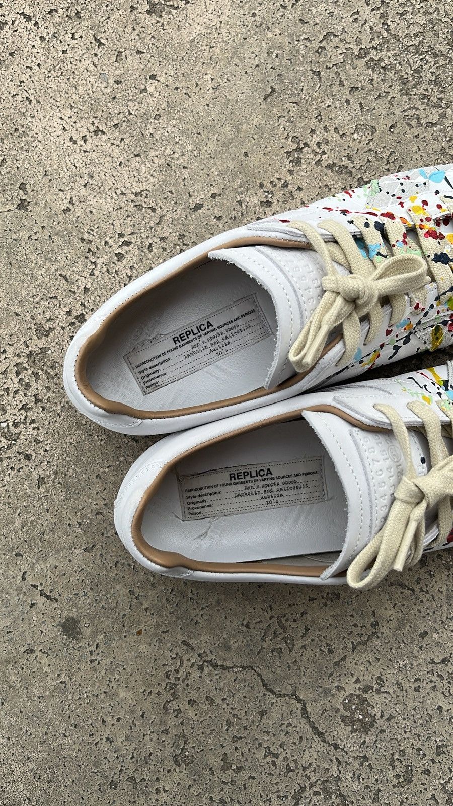 Maison Margiela Maison Margiela Gat Replica Paint Splatter White Size US 8.5 / EU 41-42 - 10 Thumbnail