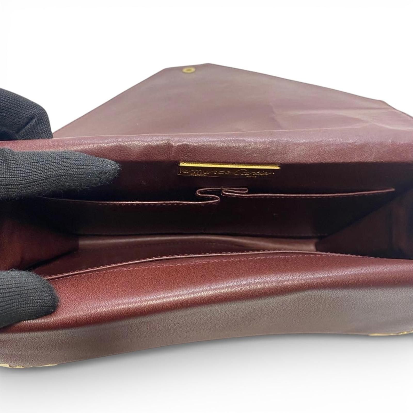 Cartier Cartier - Burgundy Leather Crossbody Bag Size ONE SIZE - 7 Thumbnail