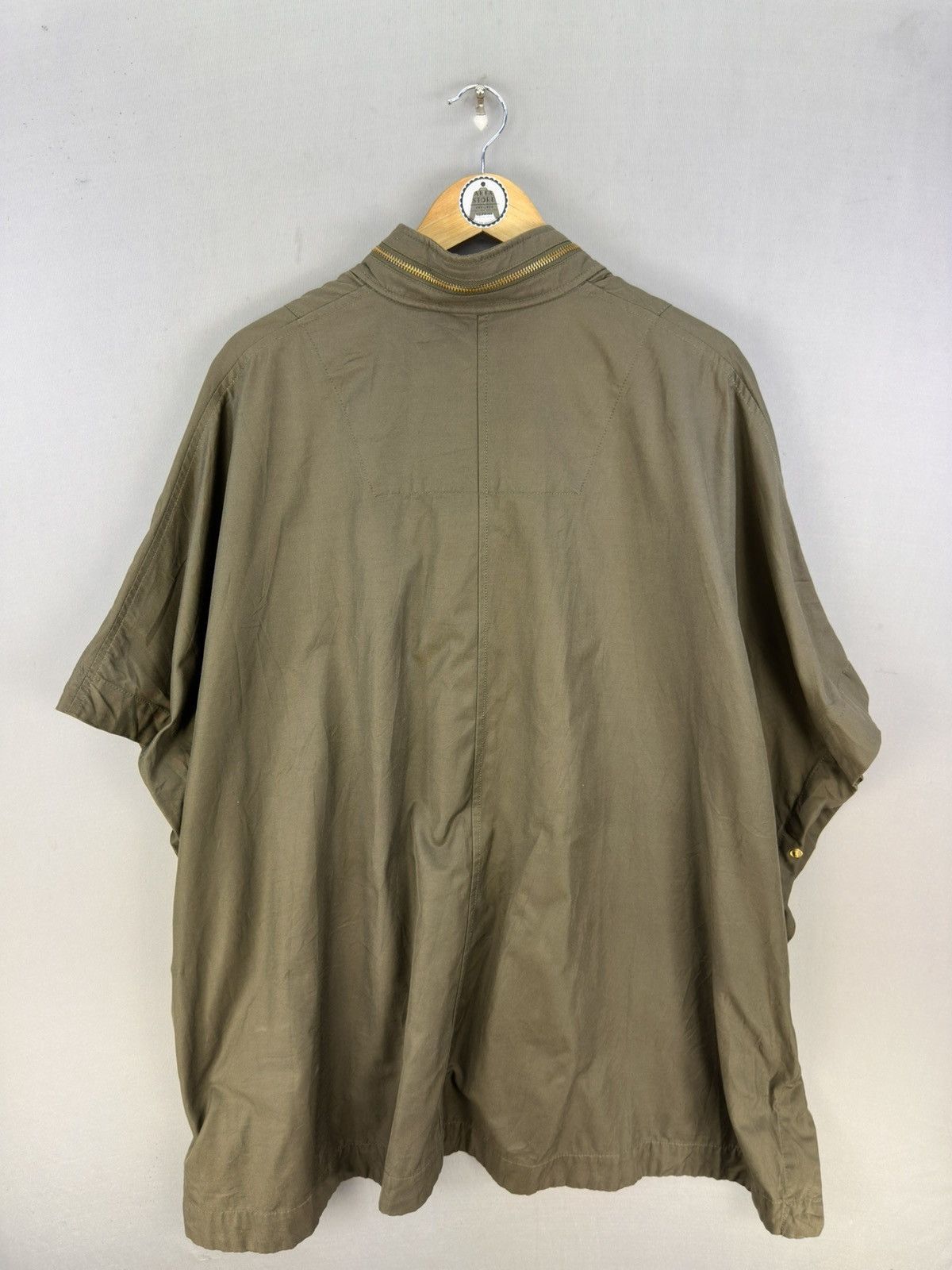 Japanese Brand Lepsim Olive Green Avant-Garde Poncho Size ONE SIZE - 4 Thumbnail