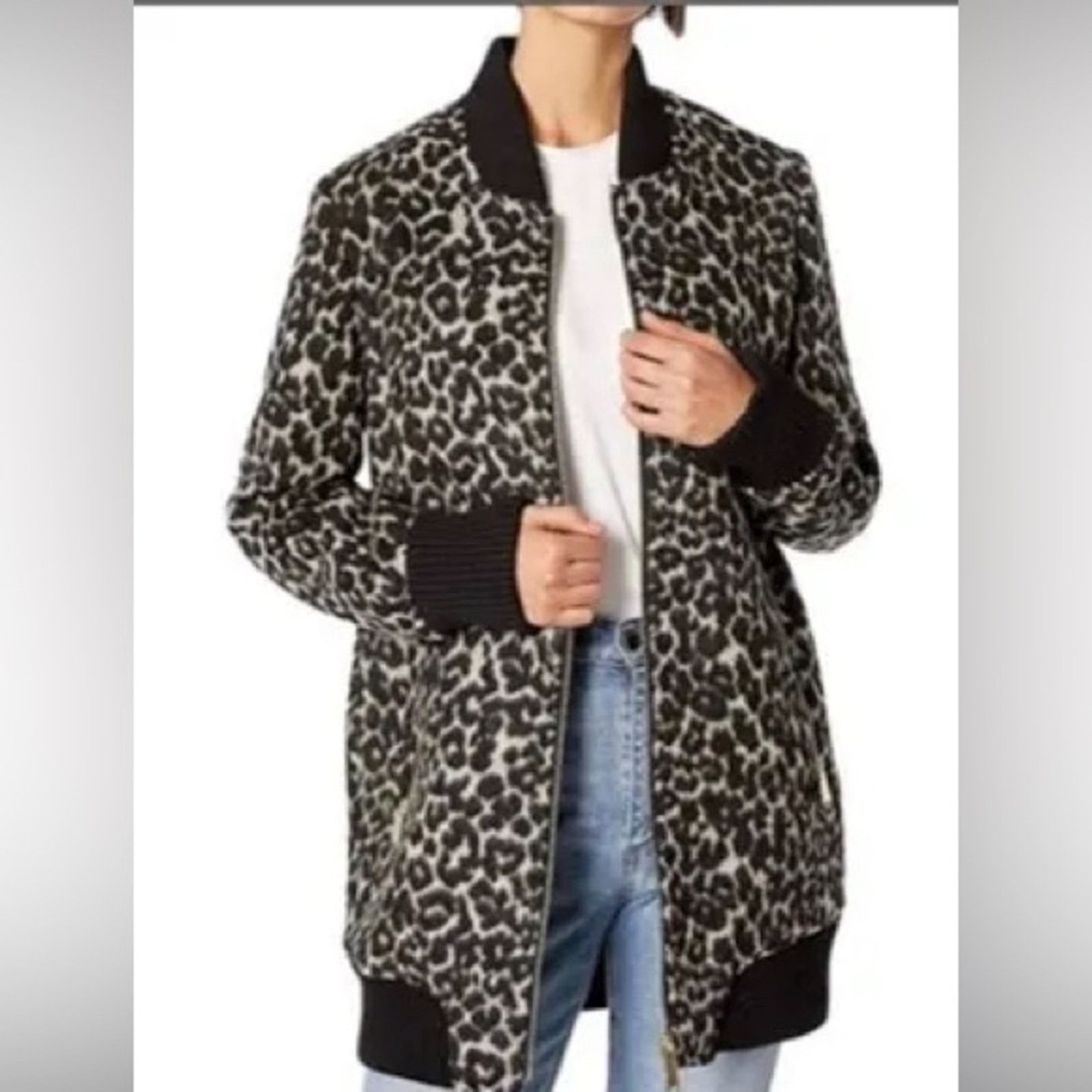 Sam Edelman Sam Edelman Black and White Leopard Jacket Size S / US 4 / IT 40 - 2 Thumbnail