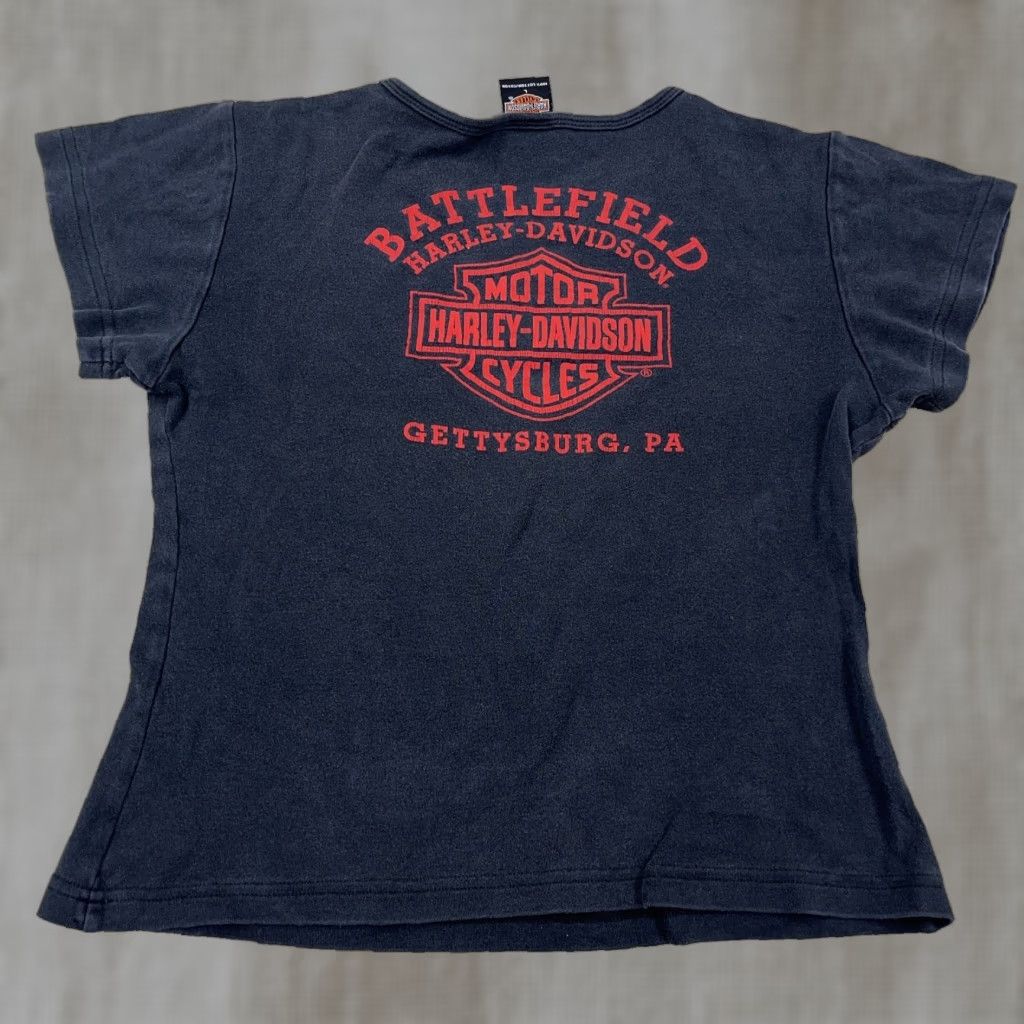 Harley Davidson VINTAGE Harley-Davidson Tank Shirt Women L Black V-Neck Tattoo Faded Graphic Print All Seasons Size L / US 10 / IT 46 - 1 Thumbnail