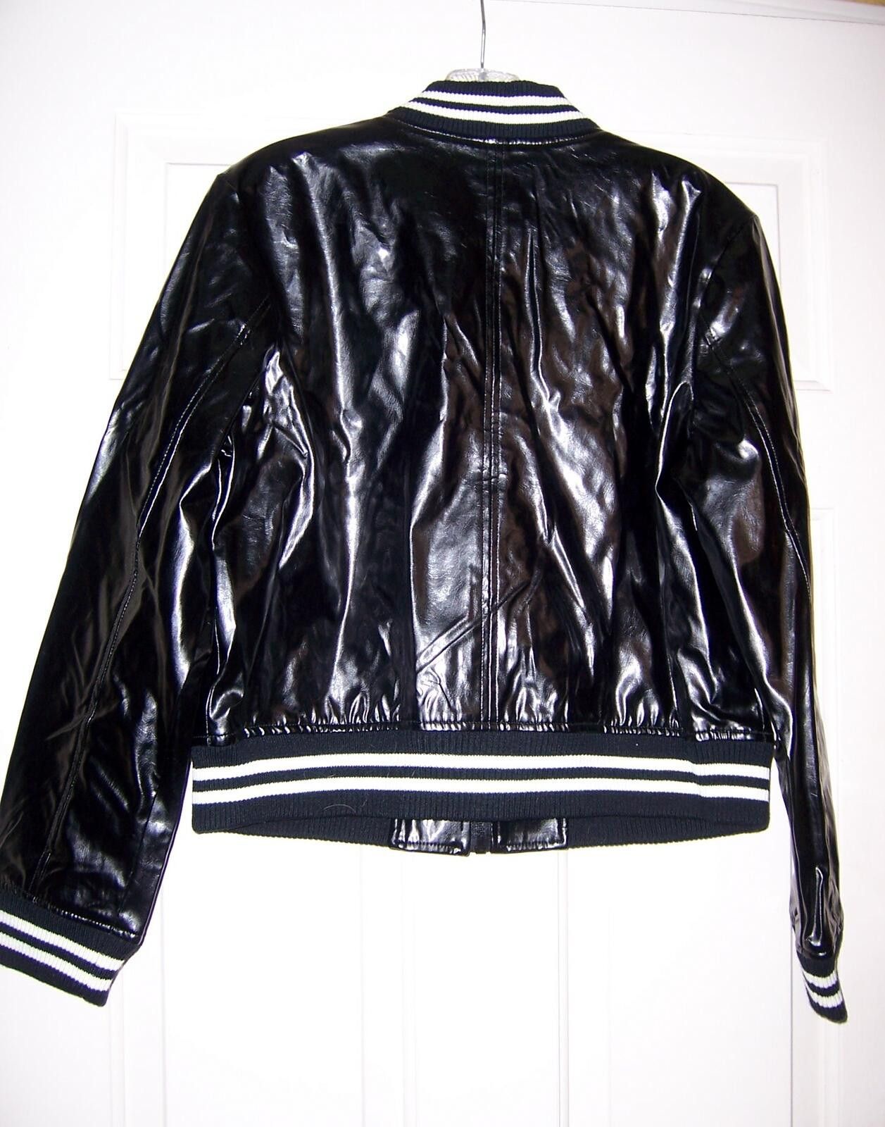 Other Vintage jr-s.com Black Shiny Varsity Jacket - Large - NWT Size L / US 10 / IT 46 - 2 Thumbnail