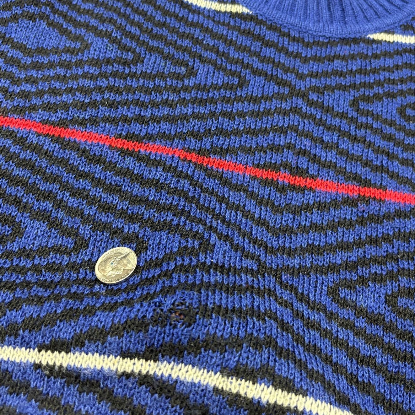 Vintage × Yves Saint Laurent VTG Yves Saint Laurent Wool 3D Stripe Sweater Men's Medium Size US M / EU 48-50 / 2 - 8 Thumbnail