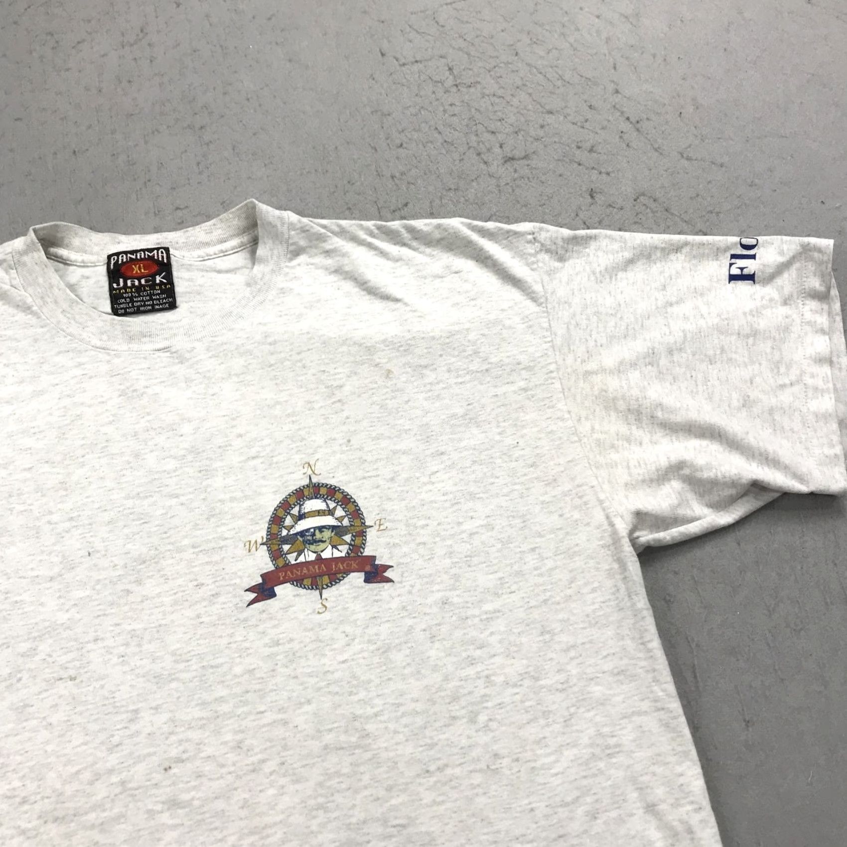 Panama Jack VINTAGE Panama Jack Shirt Mens XL Gray 90s Graphic Print Short Sleeve Crew Neck Cotton T-Shirt Logo All Seasons Summer Spring Fall Mens Size US XL / EU 56 / 4 - 4 Thumbnail